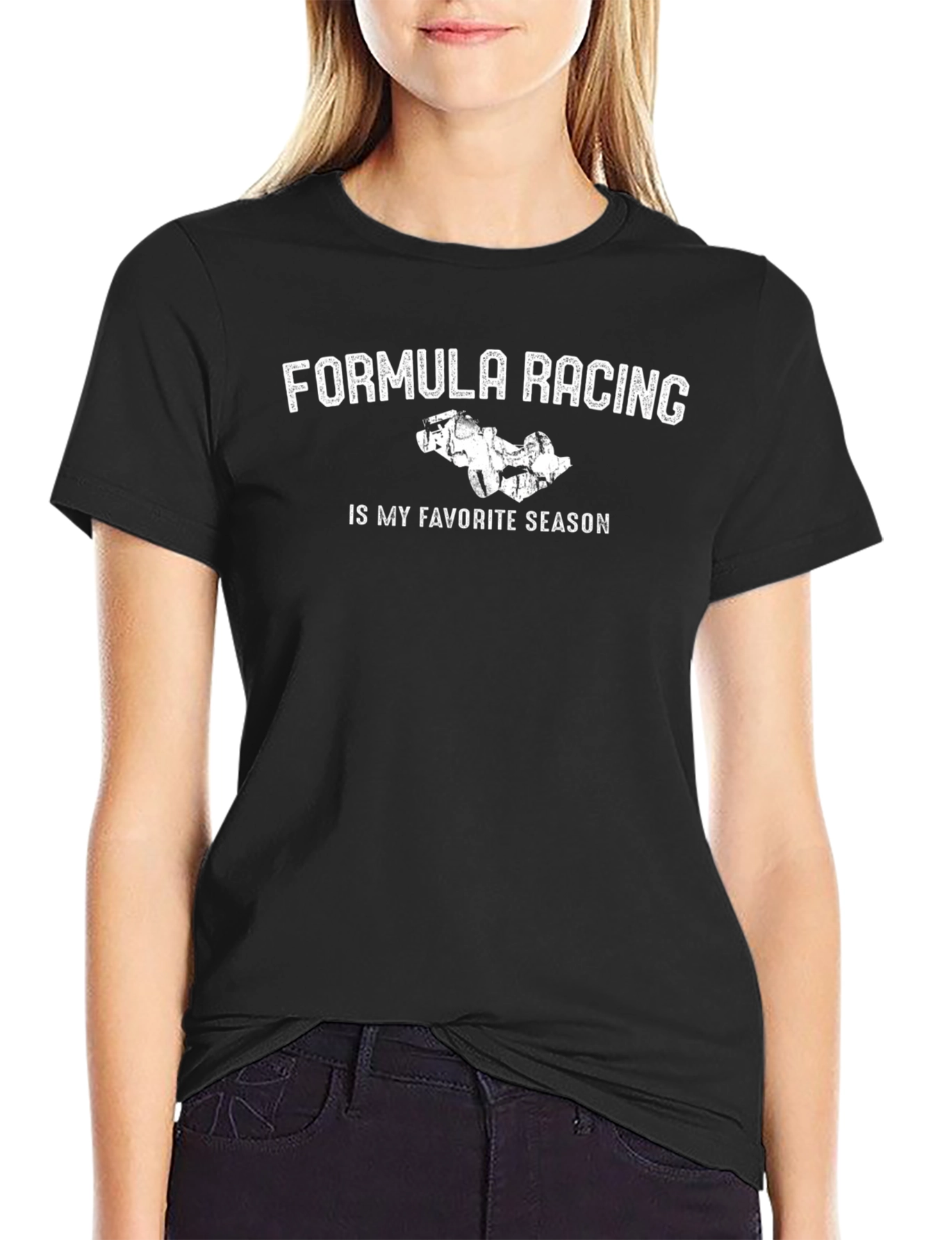 Black Formula Racing T-Shirt - My Favorite Season! view 2