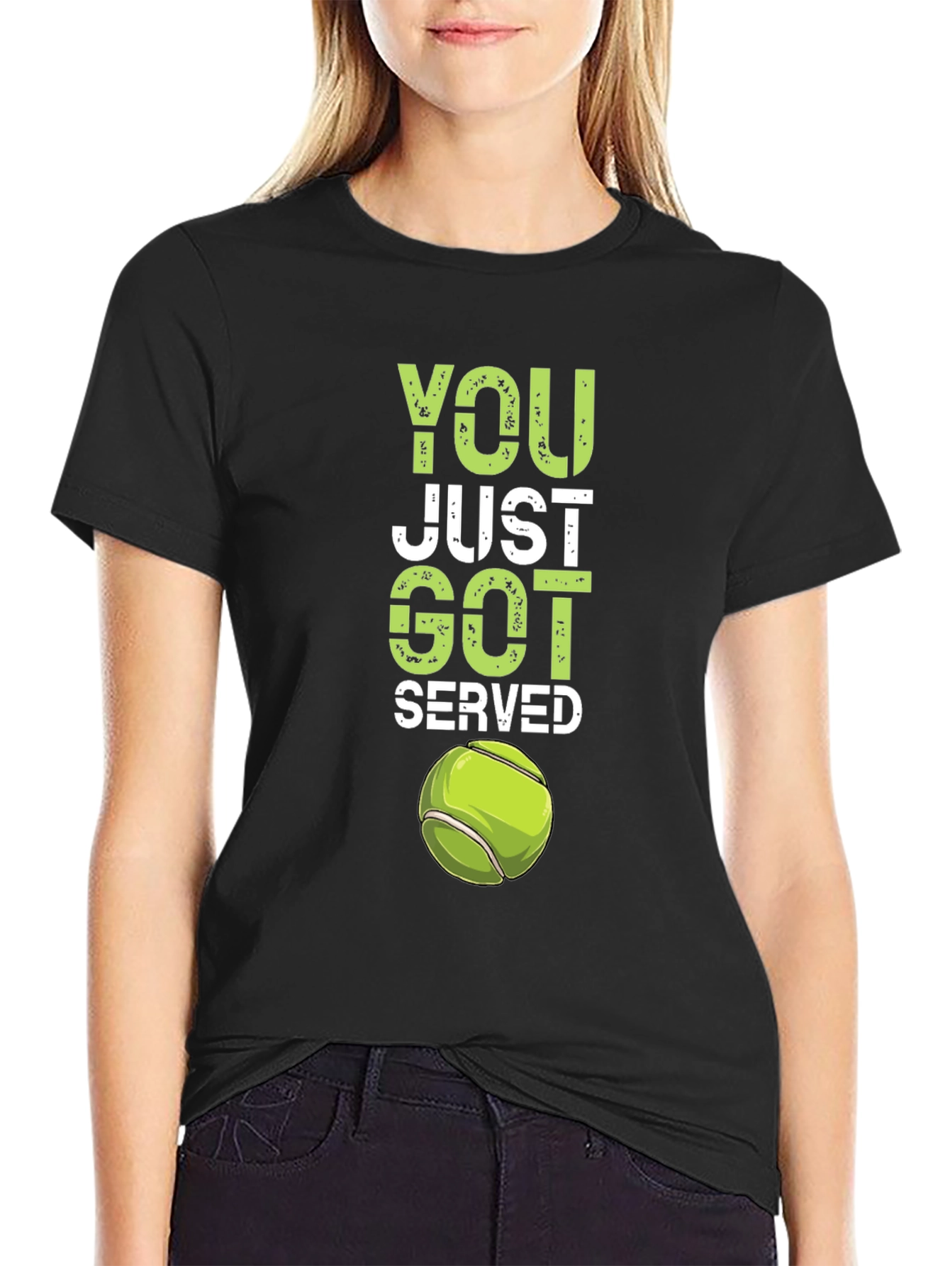 Black You Just Got Served Tennis T-Shirt view 2