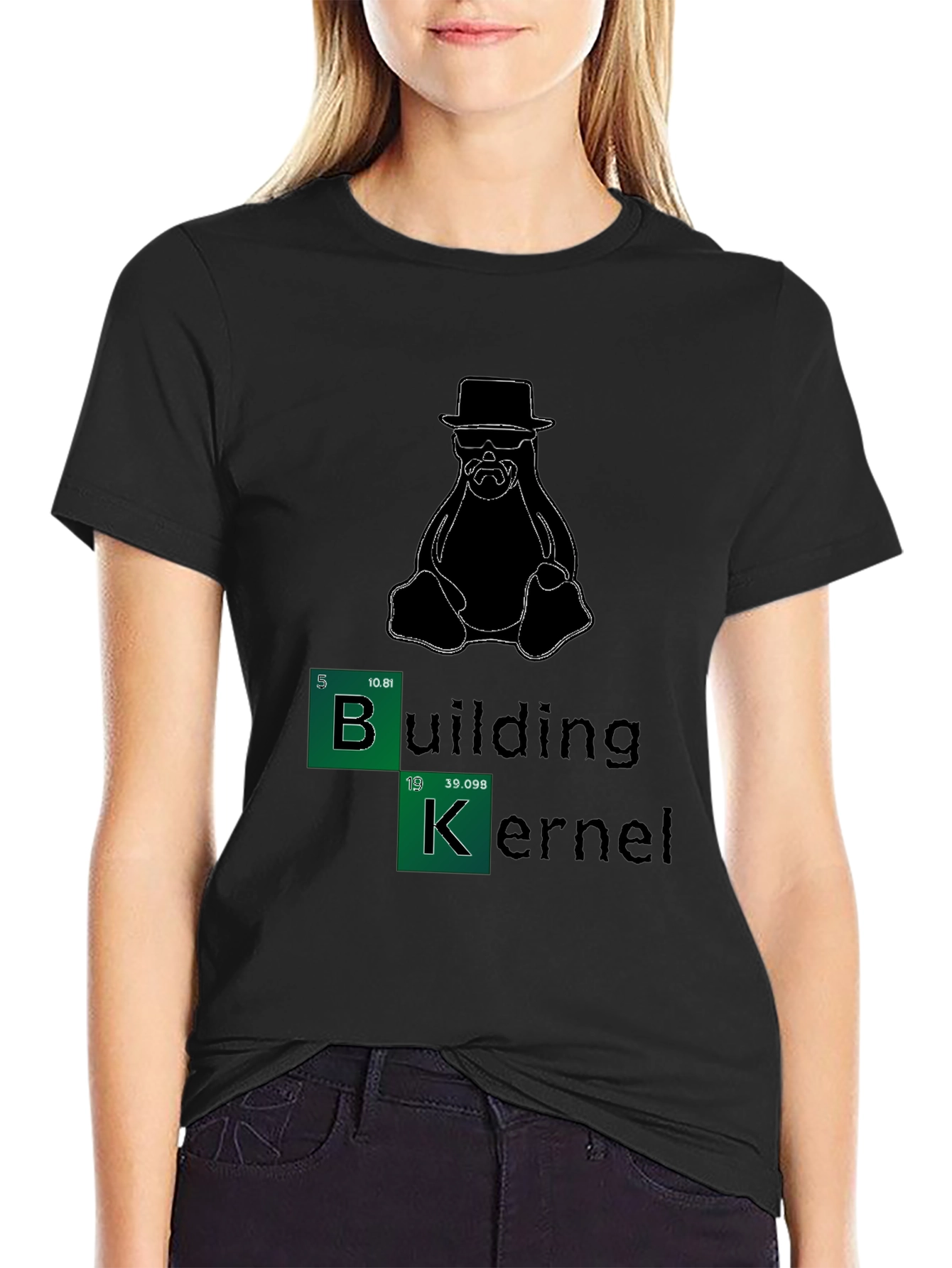 Black Building Kernel Breaking Bad Penguin T-Shirt view 2