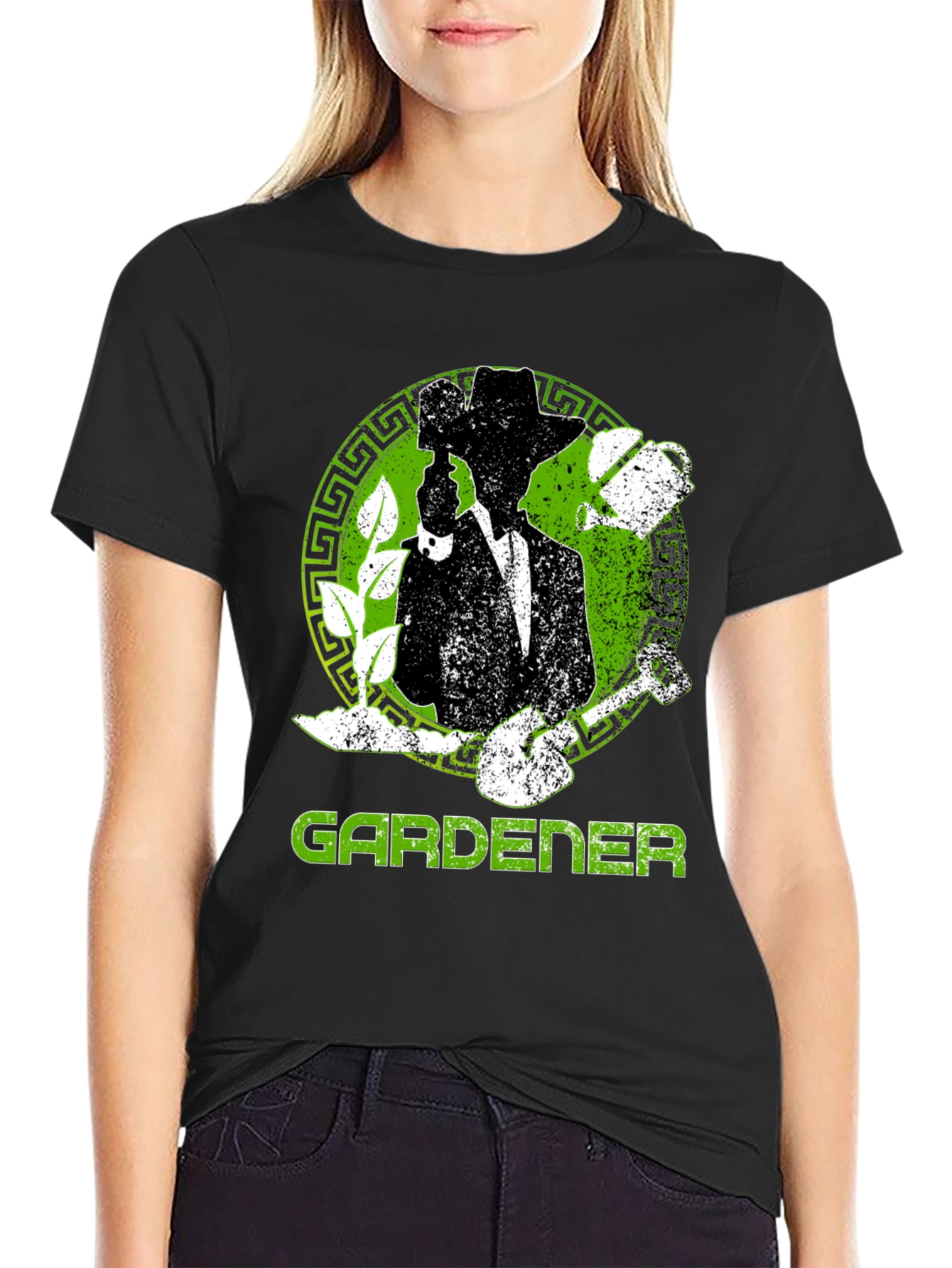 Black Gardener T-Shirt: Silhouette Design view 2