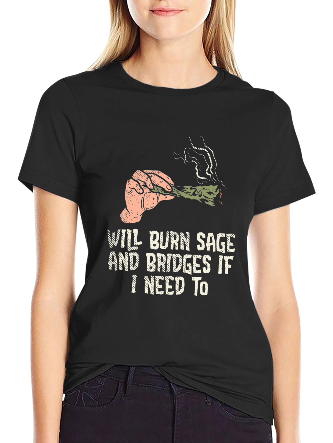 Black Will Burn Sage and Bridges T-Shirt view 2