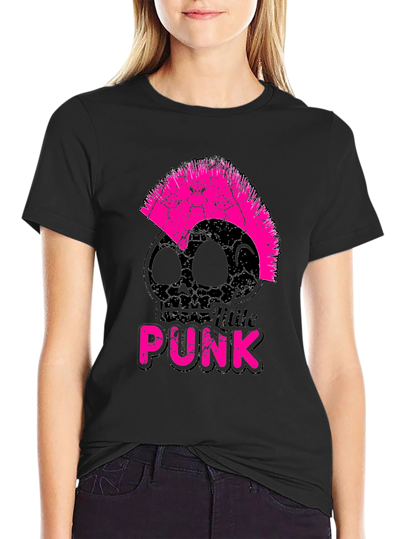 Black Little Punk Skull T-Shirt view 2