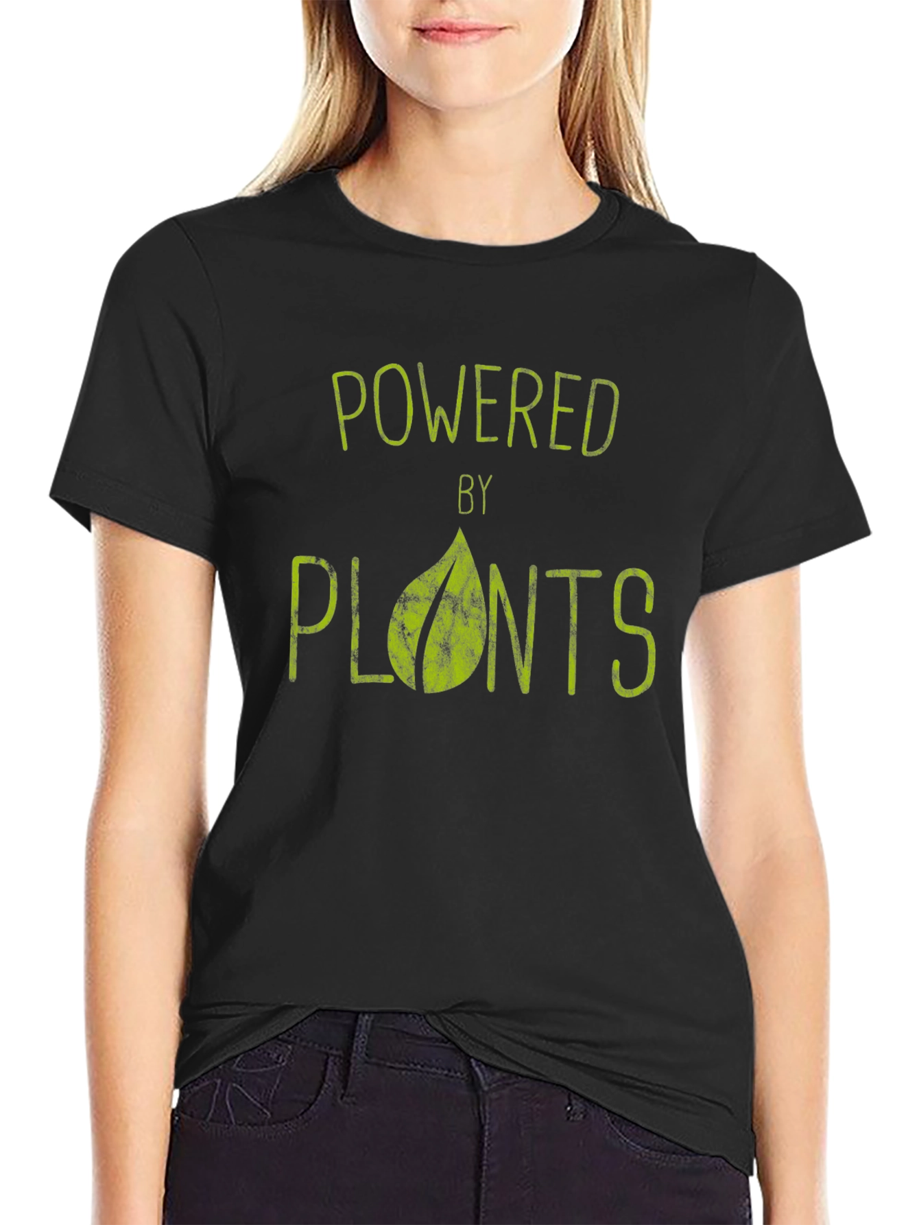 Black Powered by Plants Vegan T-Shirt view 2