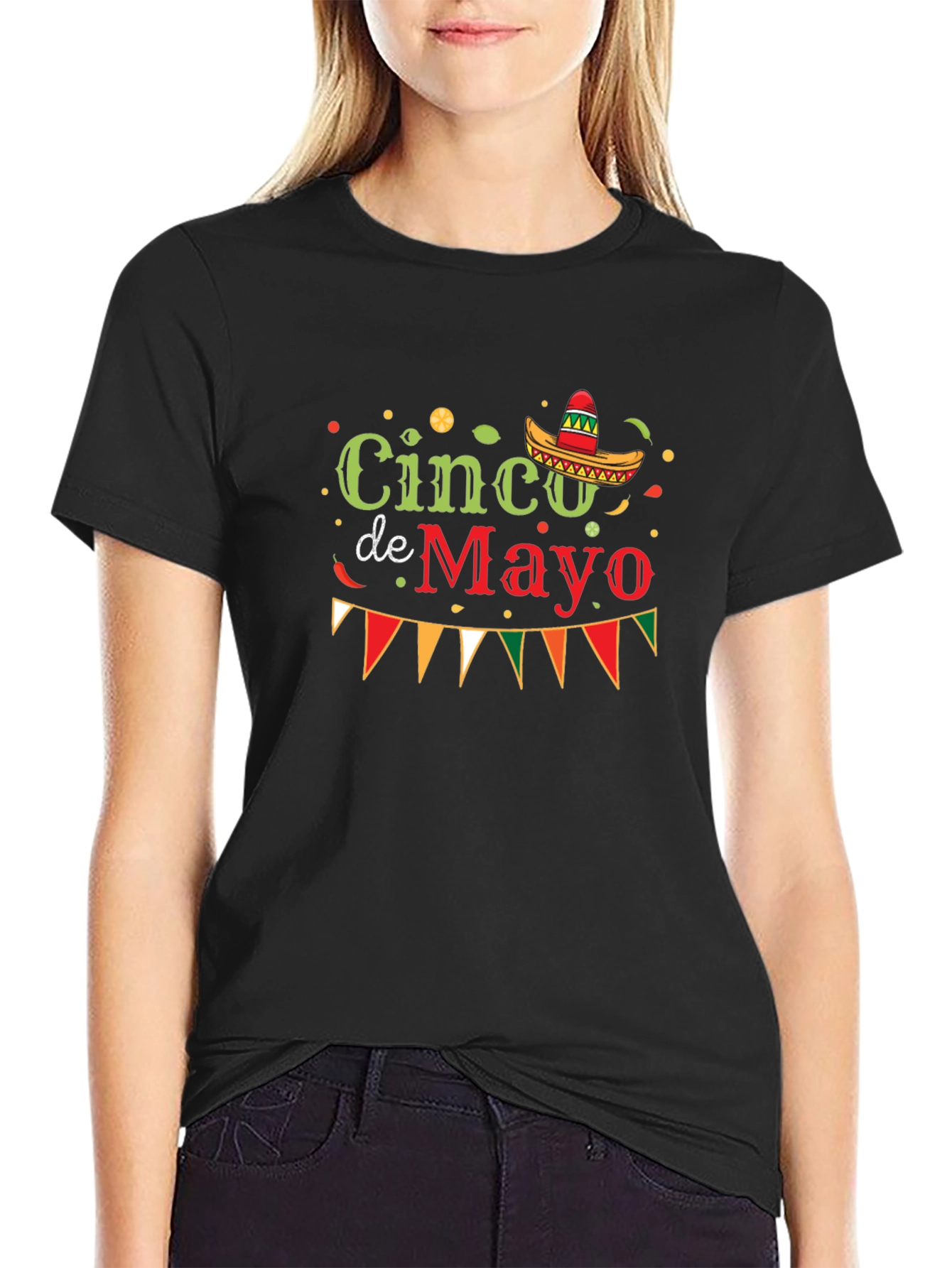 Black Cinco de Mayo Graphic T-Shirt - Black view 2
