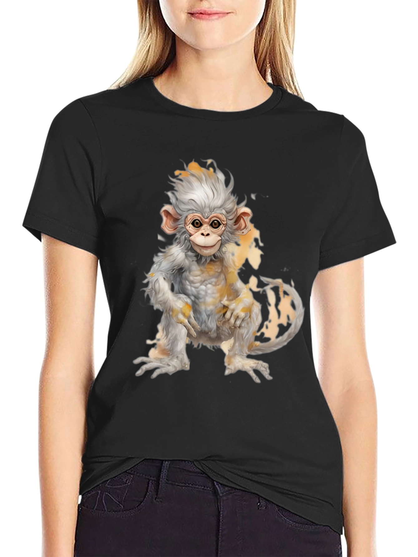 Black Monkey Graphic Tee - Soft Cotton Blend view 2
