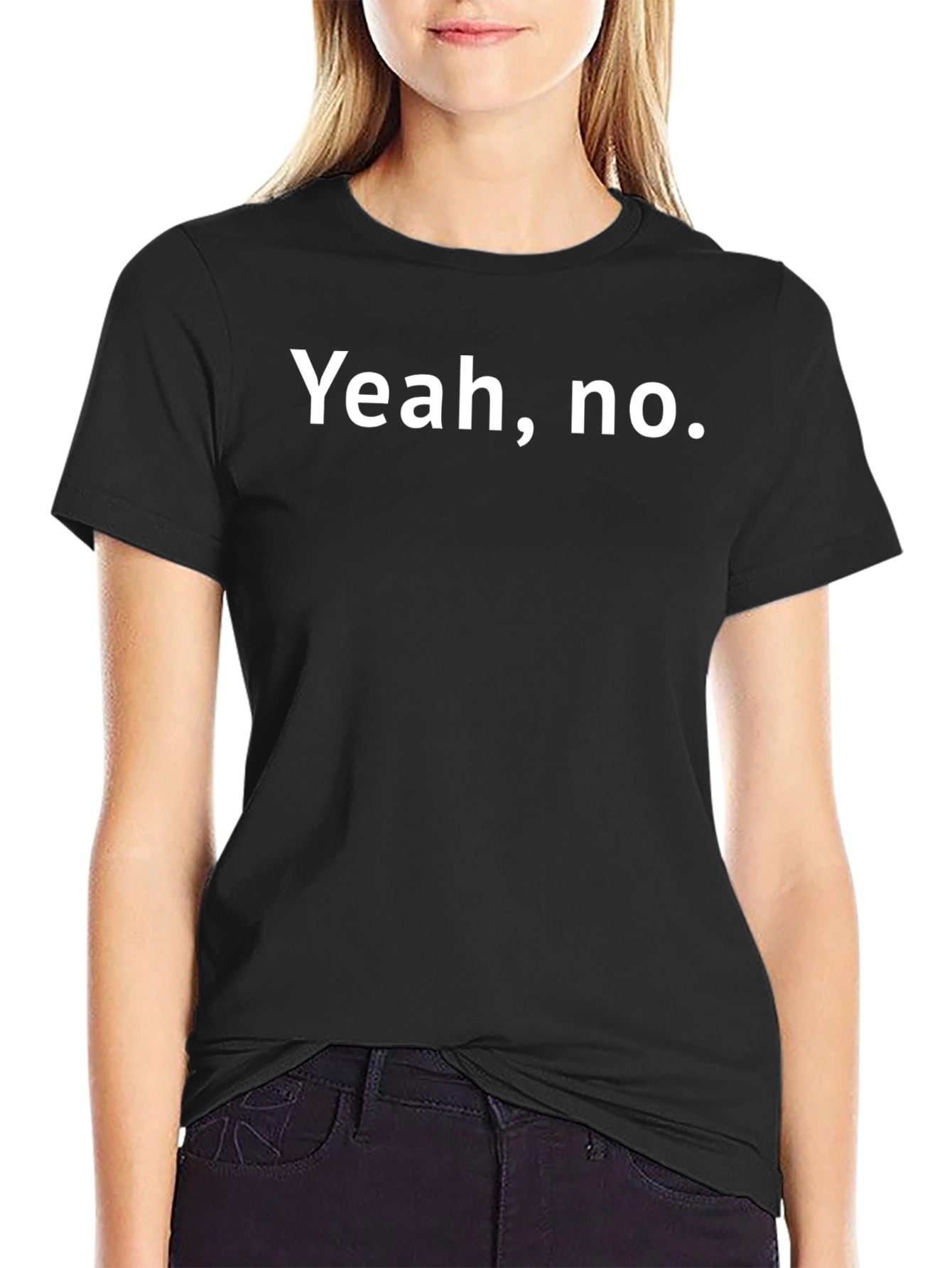 Black Yeah, No. Graphic Tee - Men's Casual Black T-Shirt view 2