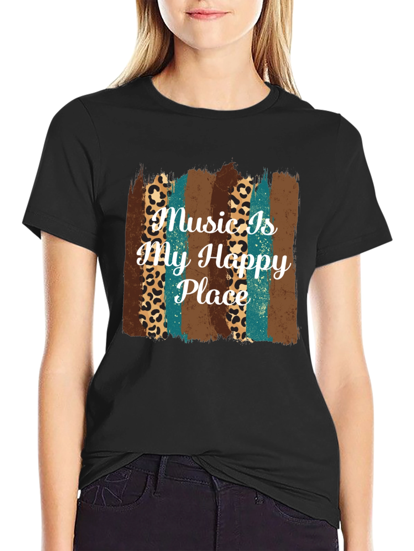 Black Music Is My Happy Place T-Shirt view 2