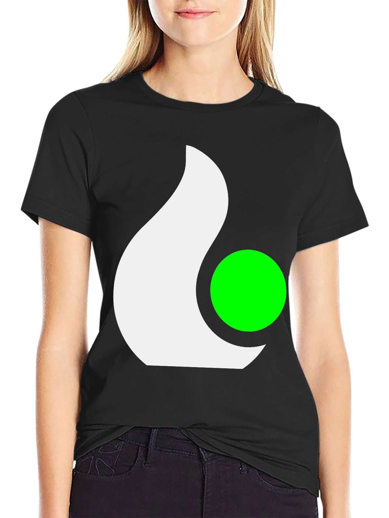 Black Abstract Graphic Tee - Casual Black T-Shirt view 2