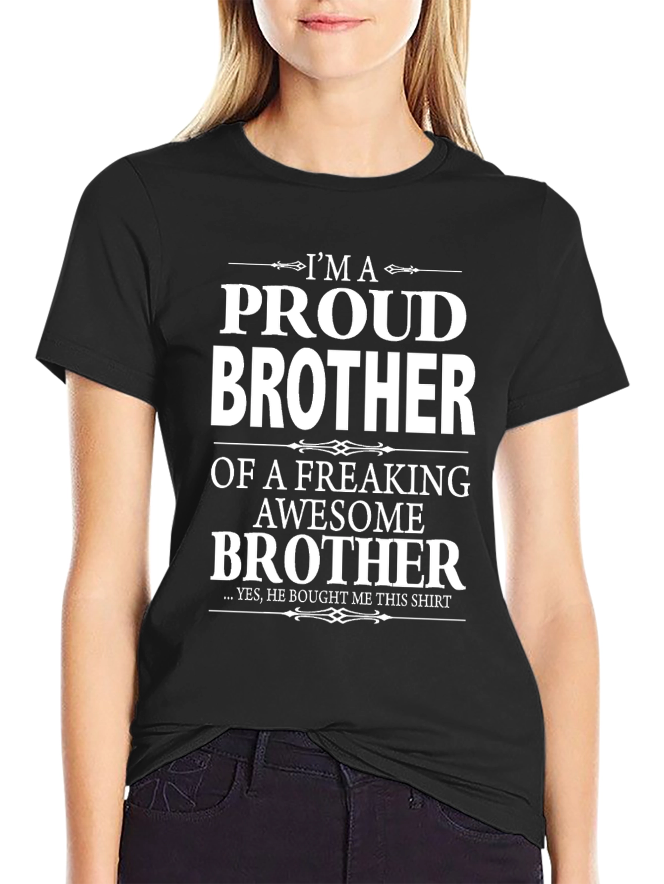 Black Proud Brother Graphic T-Shirt view 2