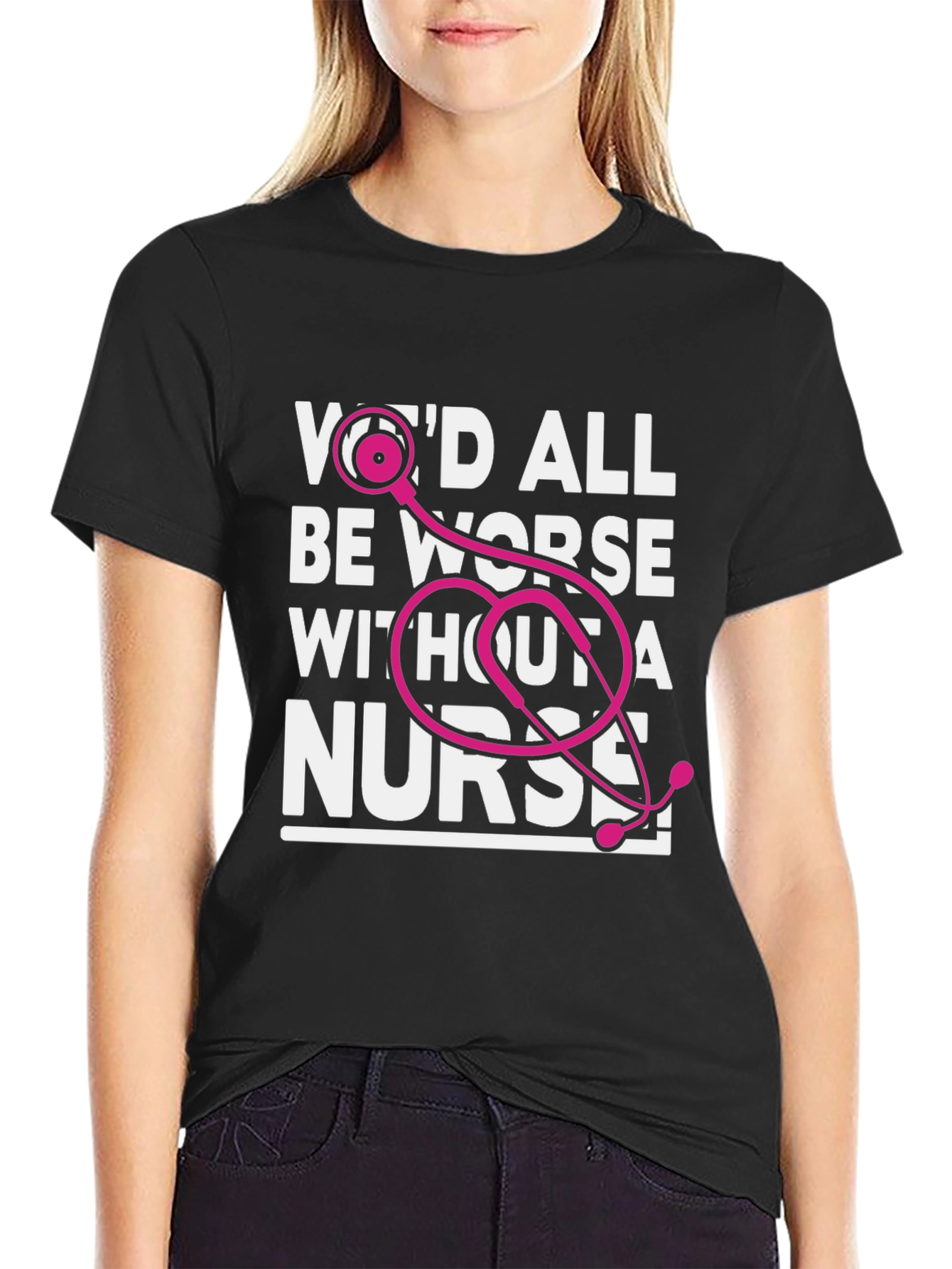 Black Nurse Appreciation Graphic T-Shirt view 2