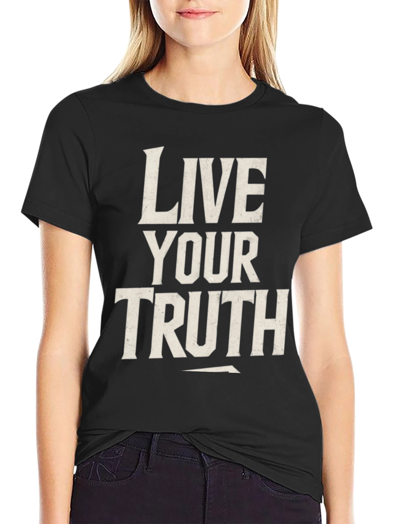 Black Live Your Truth Graphic Tee - Black Unisex T-Shirt view 2