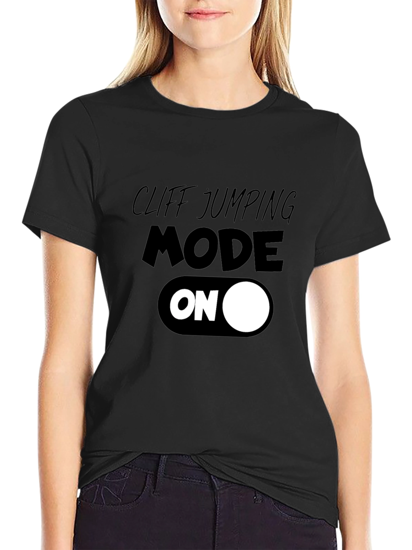 Black Cliff Jumping Mode ON T-Shirt view 2