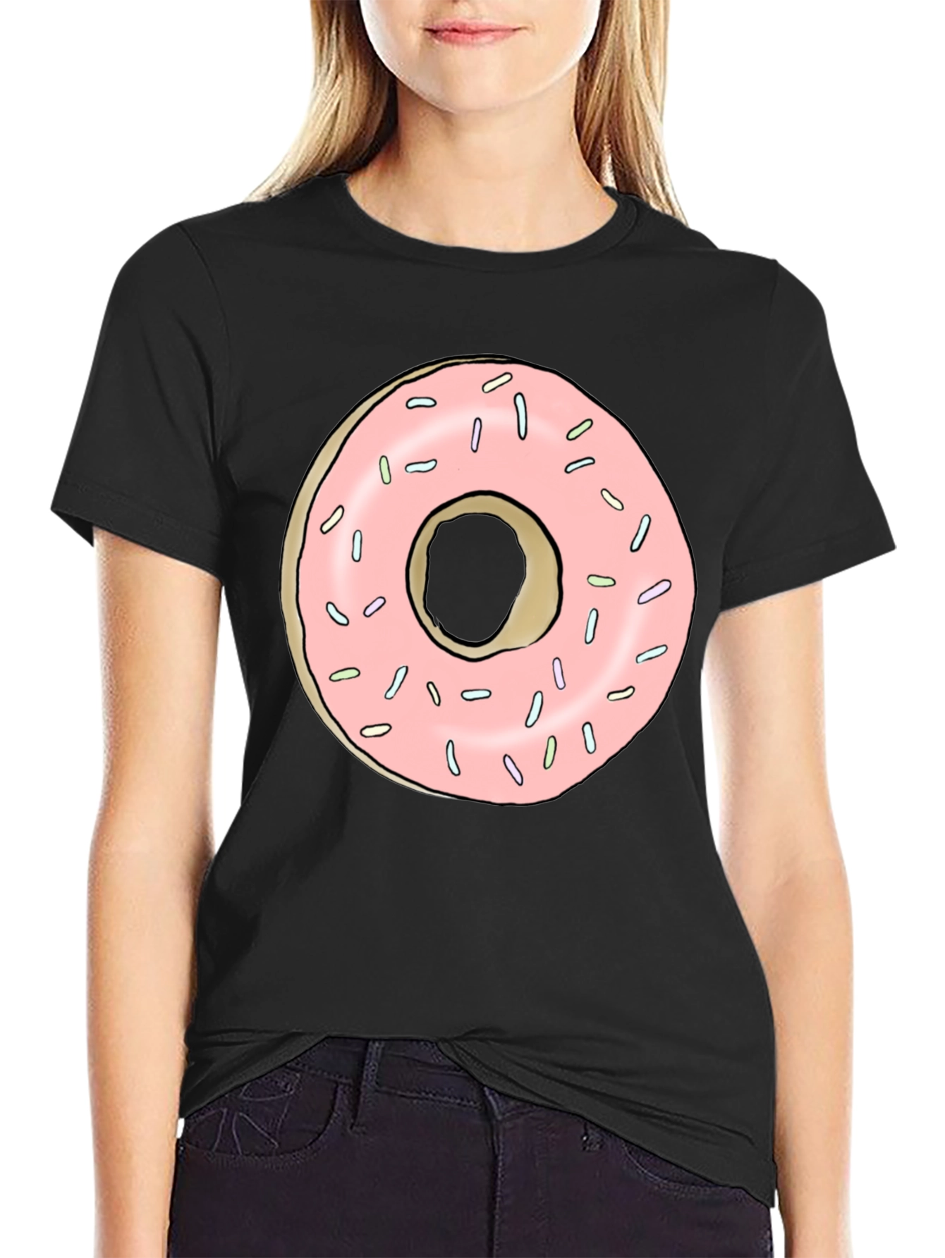 Black Donut Graphic Black T-Shirt view 2