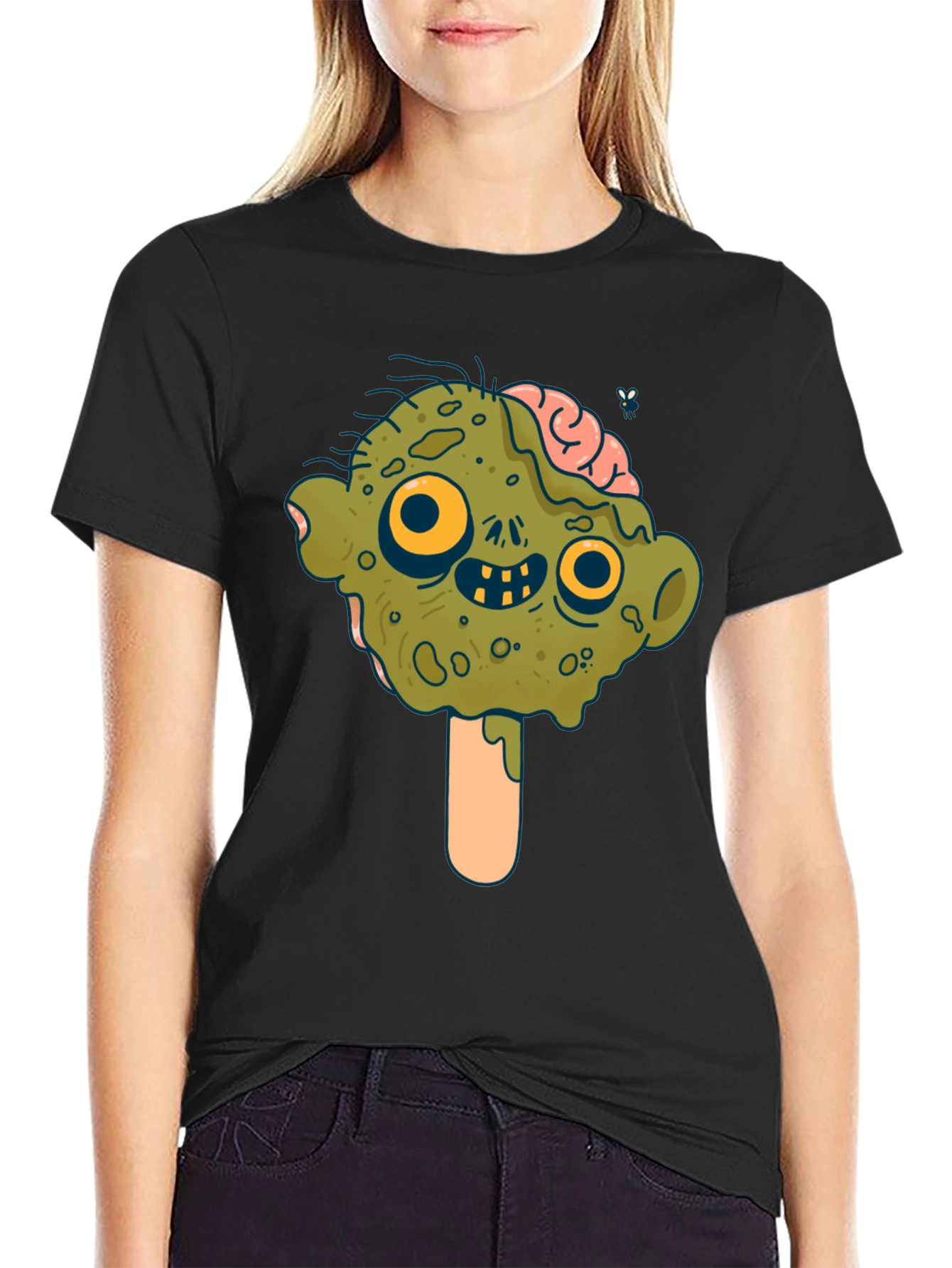 Black Zombie Ice Cream T-Shirt - Brain Freeze! view 2