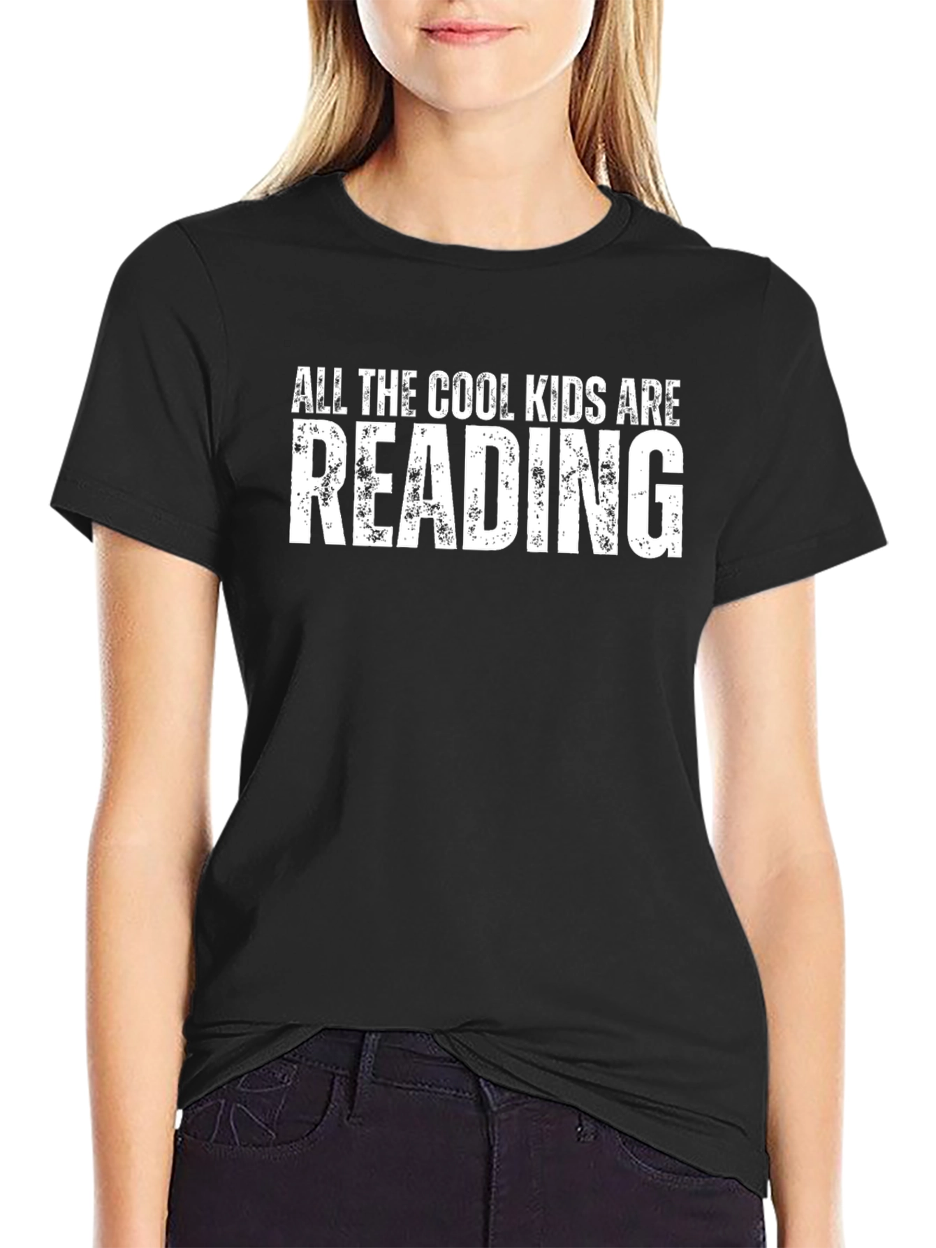 Black Cool Kids Reading Graphic T-Shirt view 2