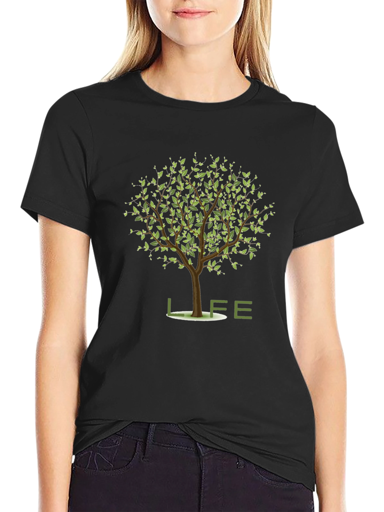 Black Life Tree Graphic Tee - Stylish Comfort view 2