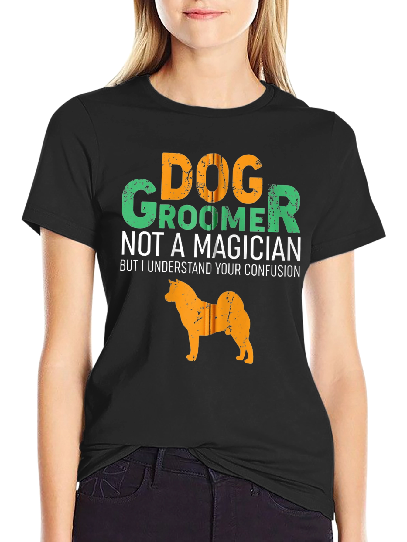 Black Dog Groomer T-Shirt - Not a Magician Tee view 2