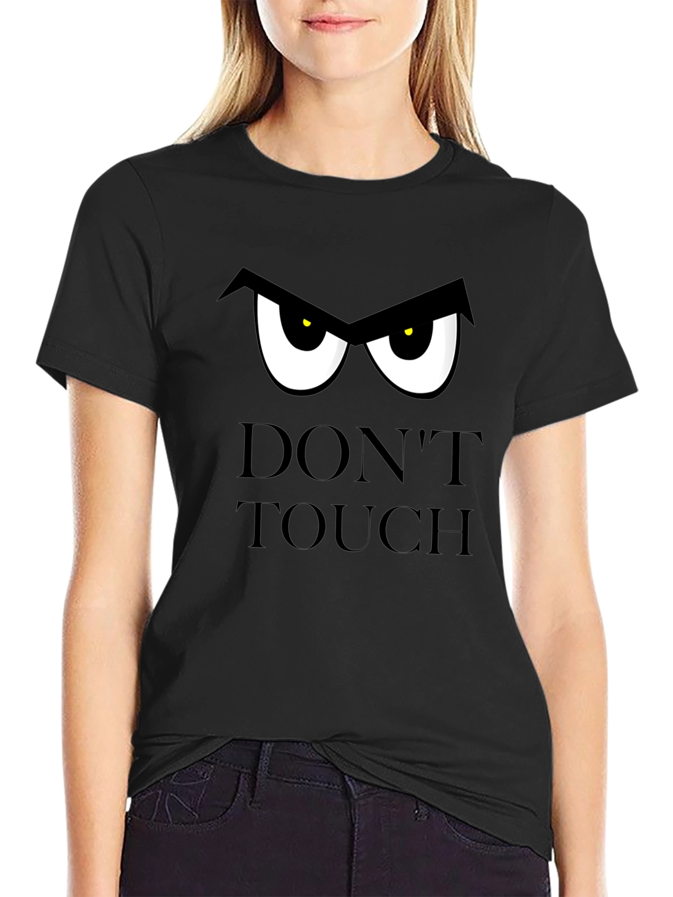 Black Don't Touch T-Shirt: Funny Graphic Tee view 2