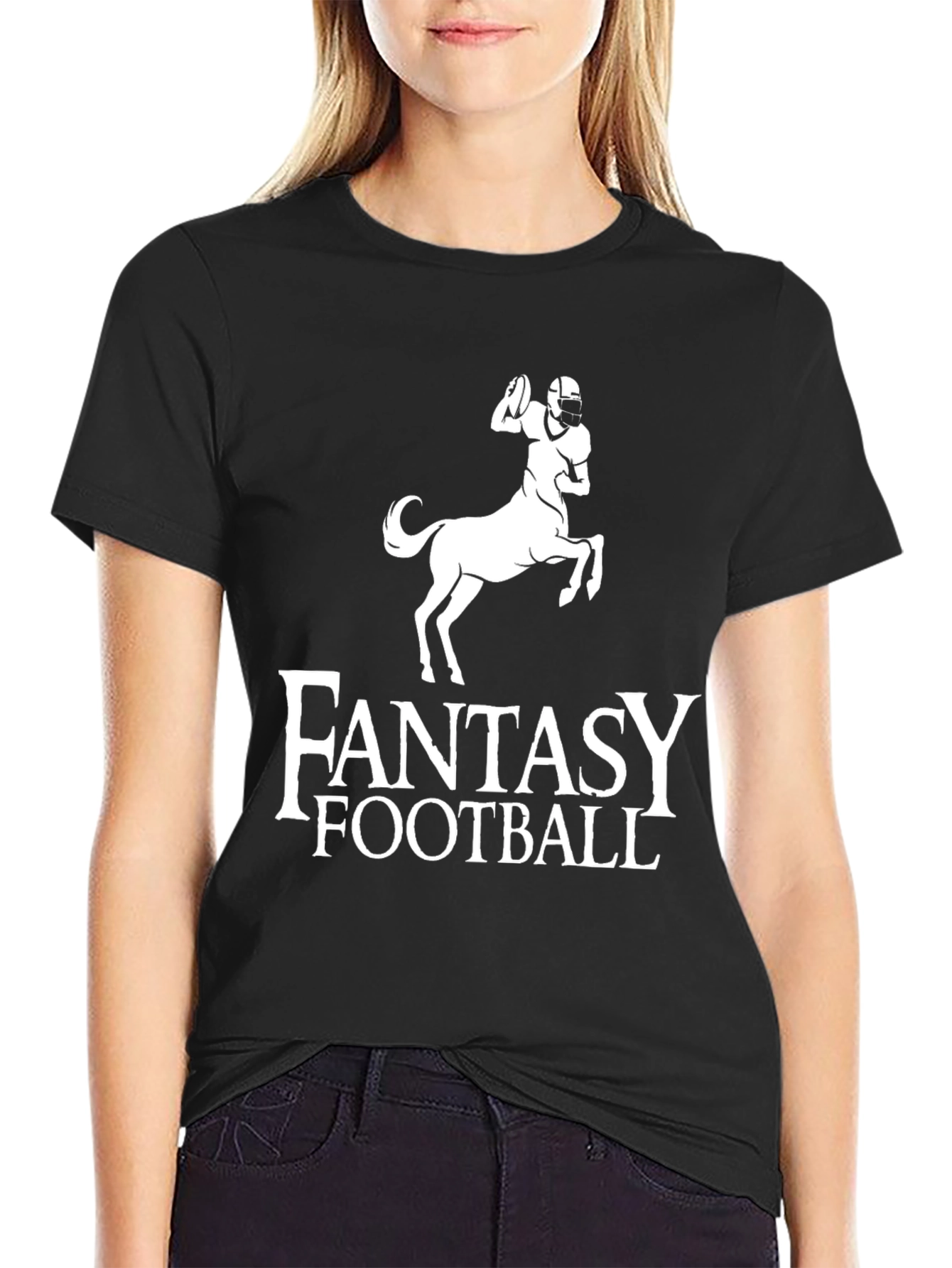 Black Fantasy Football Centaur T-Shirt view 2