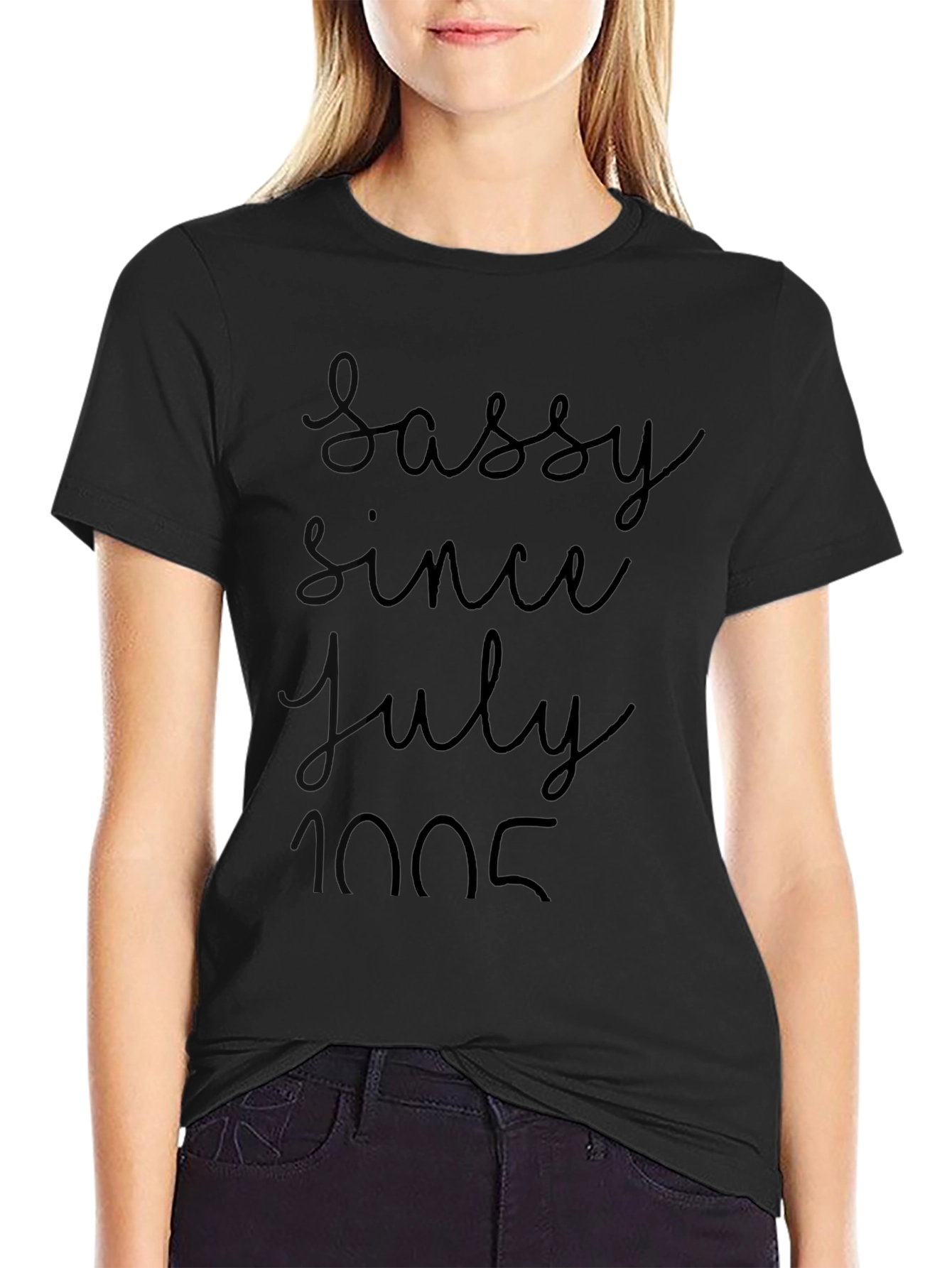 Black Sassy Since July 2005 Black Graphic Tee view 2
