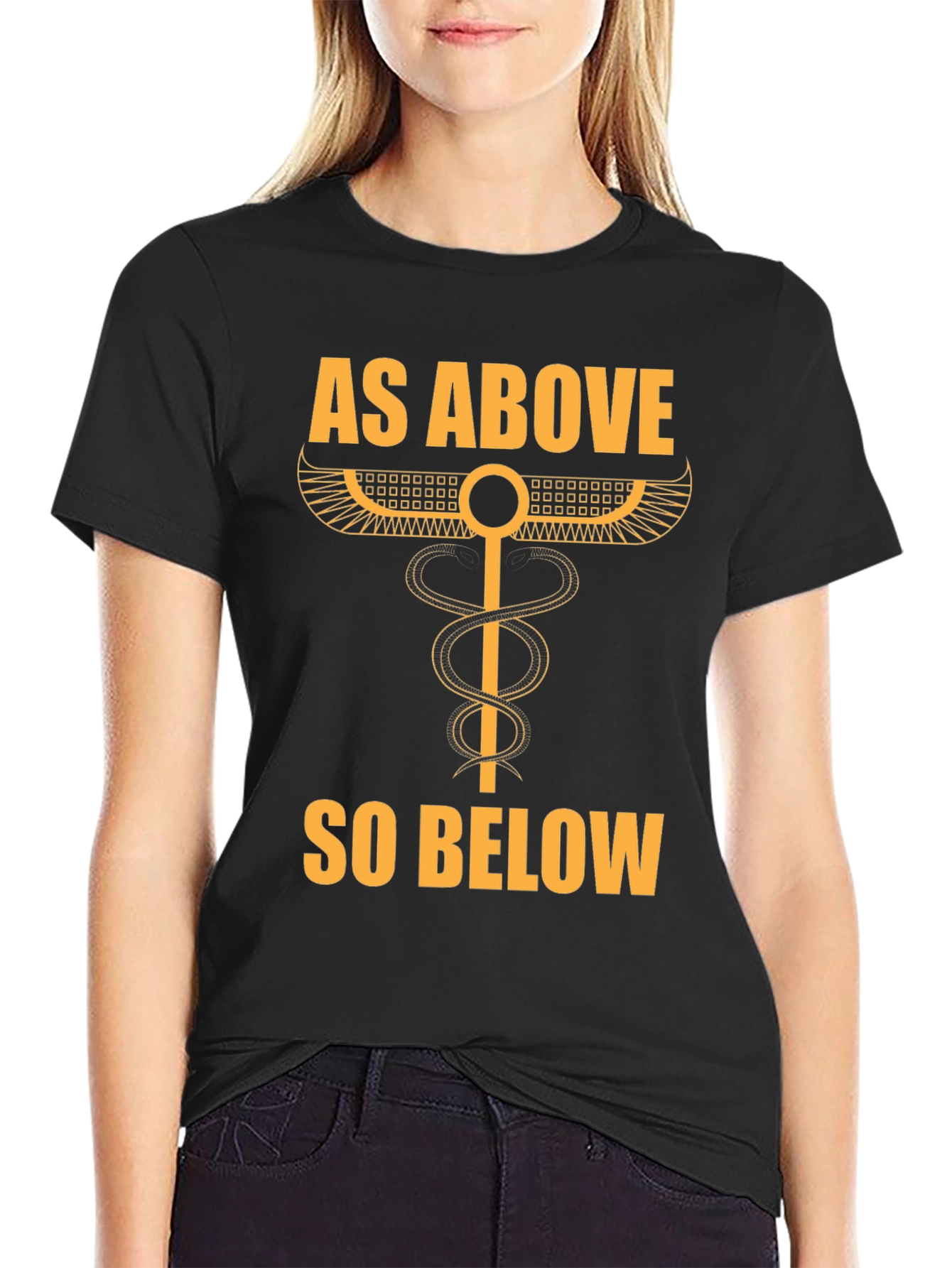 Black As Above So Below Occult T-Shirt view 2