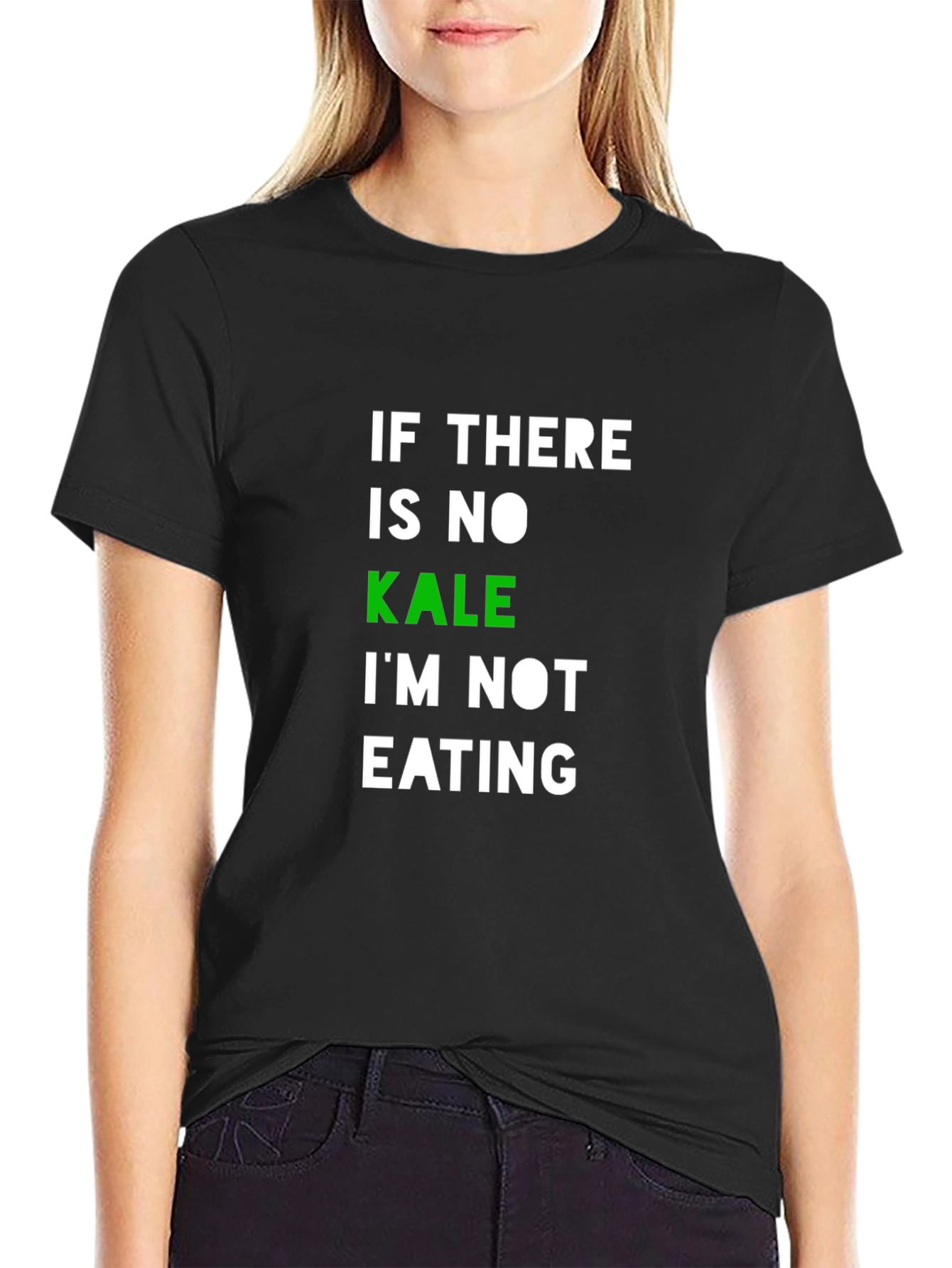 Black Kale Lover T-Shirt - Funny Vegan Tee view 2