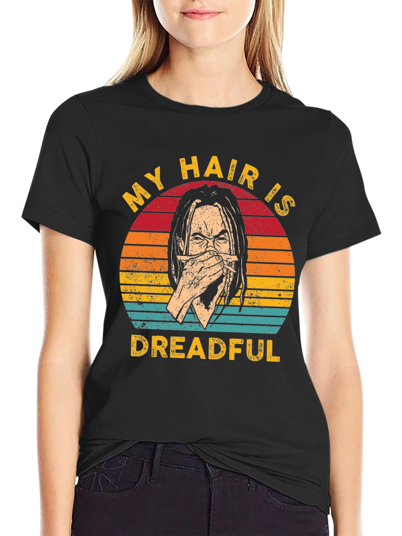 Black My Hair Is Dreadful T-Shirt - Funny Graphic Tee view 2