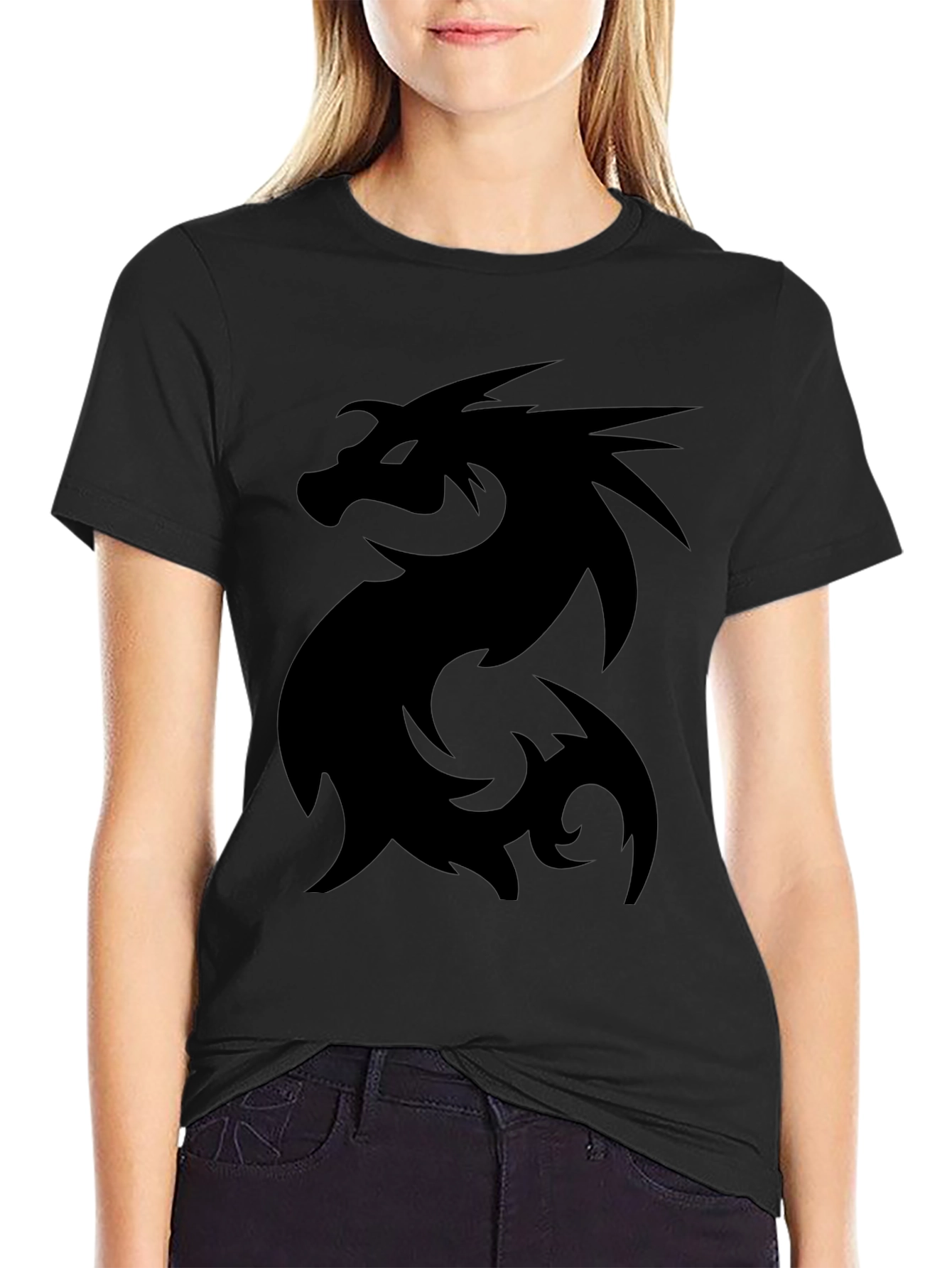 Black Black Dragon Graphic T-Shirt for Men view 2