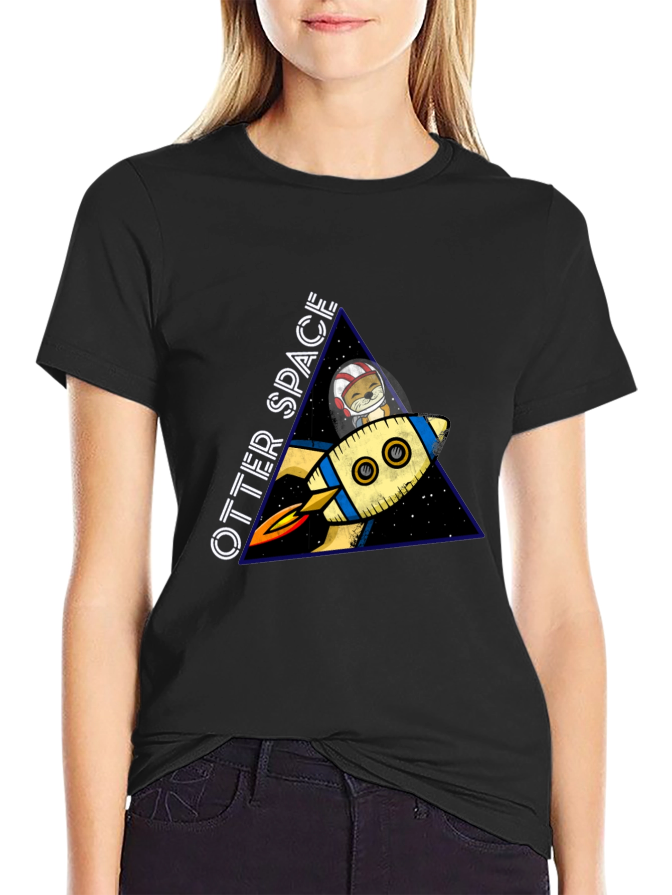 Black Otter Space T-Shirt view 2