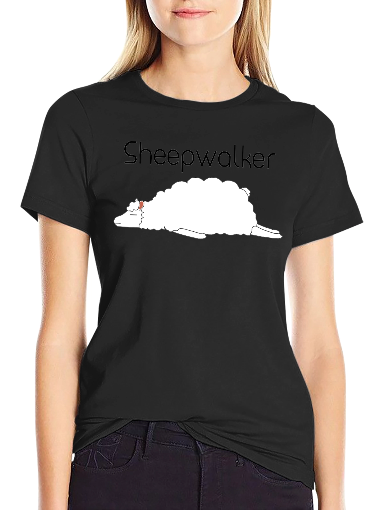 Black Sheepwalker Black T-Shirt - Funny Graphic Tee view 2