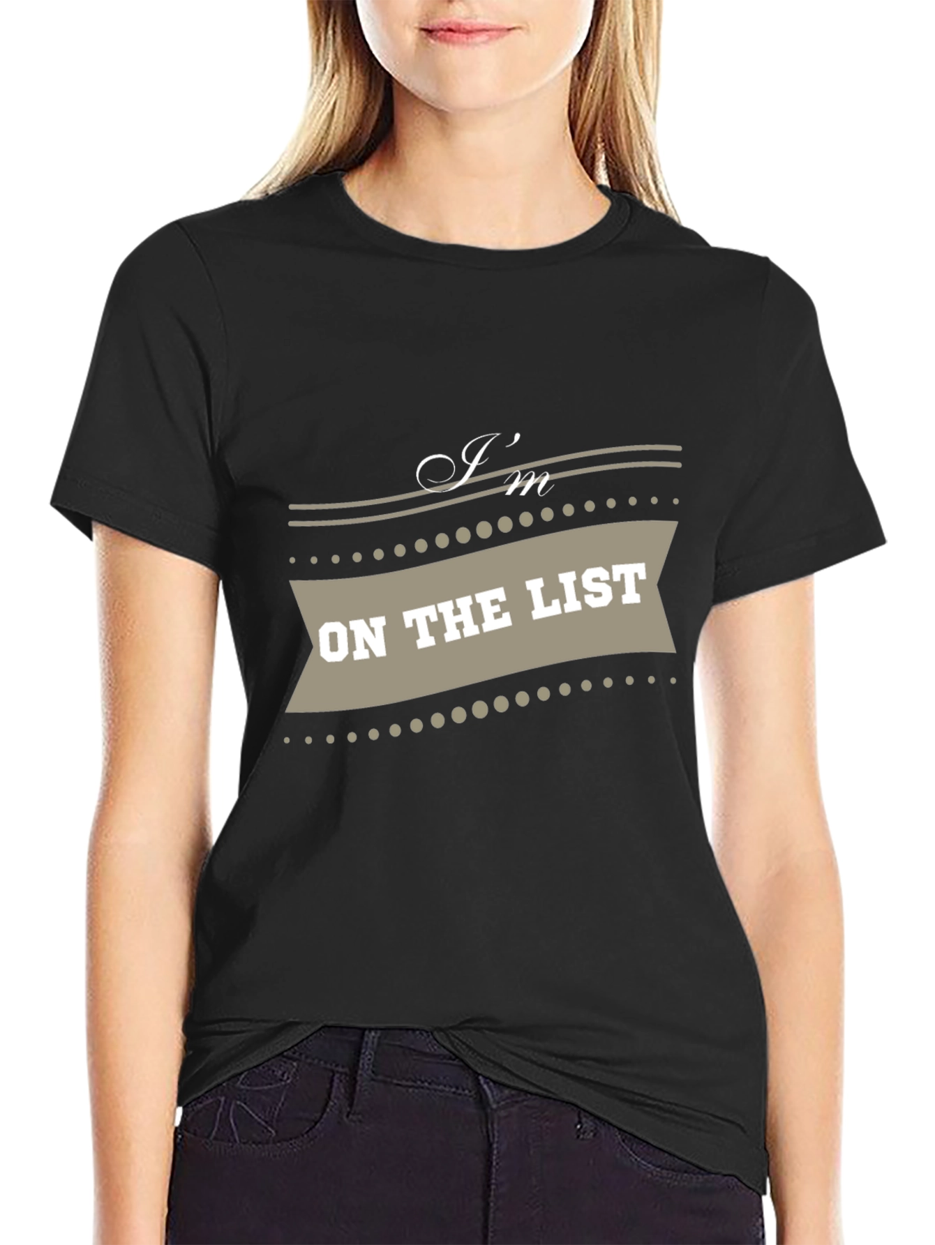Black I'm on the List Graphic Tee - Trendy Casual Wear view 2