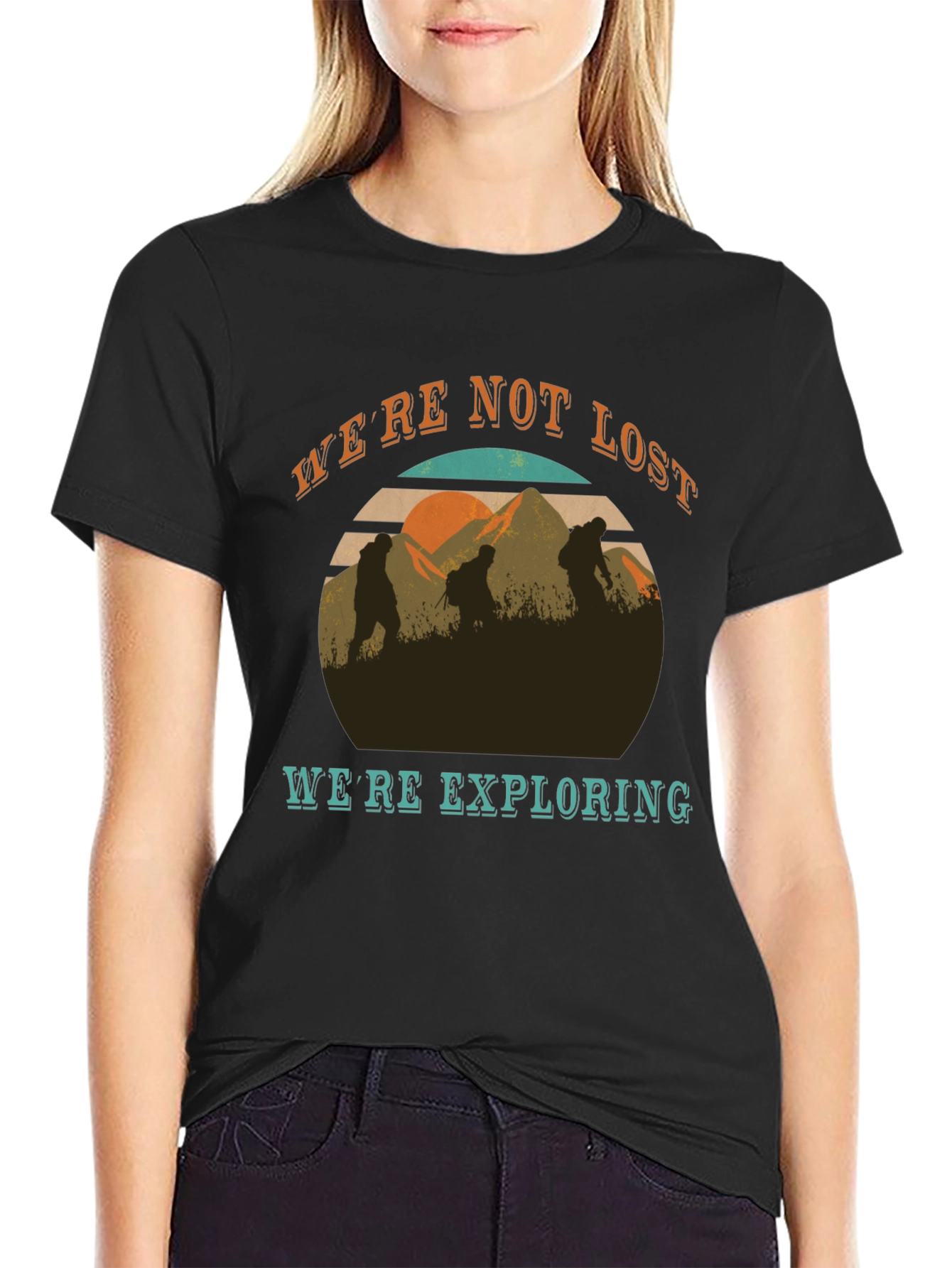 Black We're Not Lost T-Shirt view 2