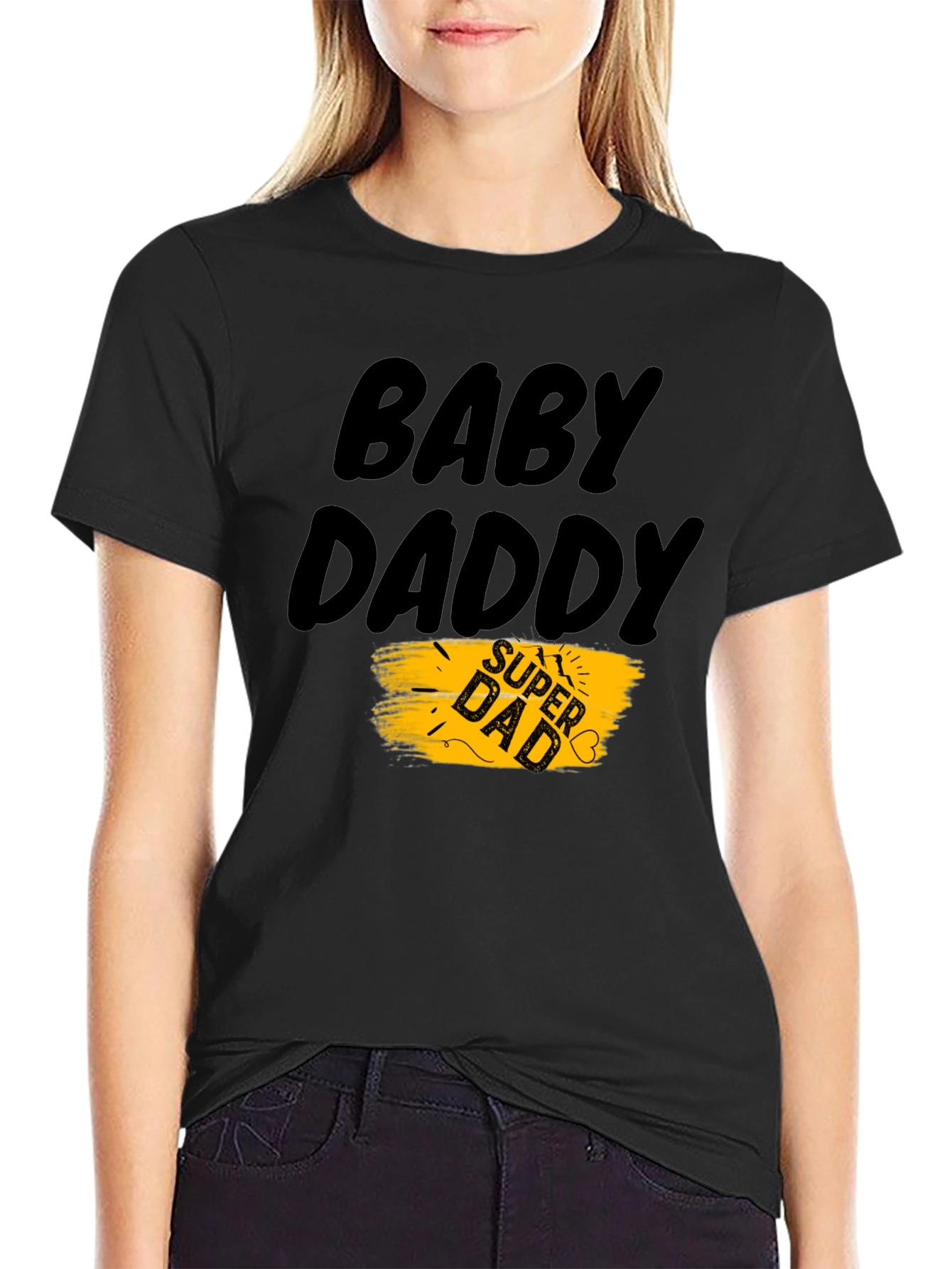 Black Baby Daddy Super Dad T-Shirt view 2