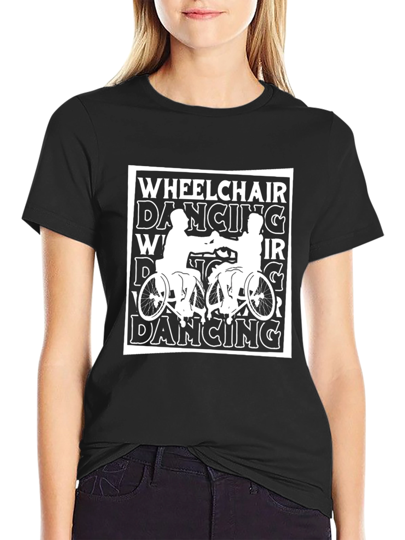 Black Wheelchair Dancing Graphic Tee - Black view 2