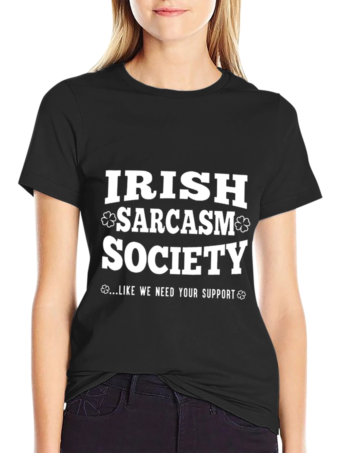 Black Irish Sarcasm Society T-Shirt - Funny Graphic Tee view 2