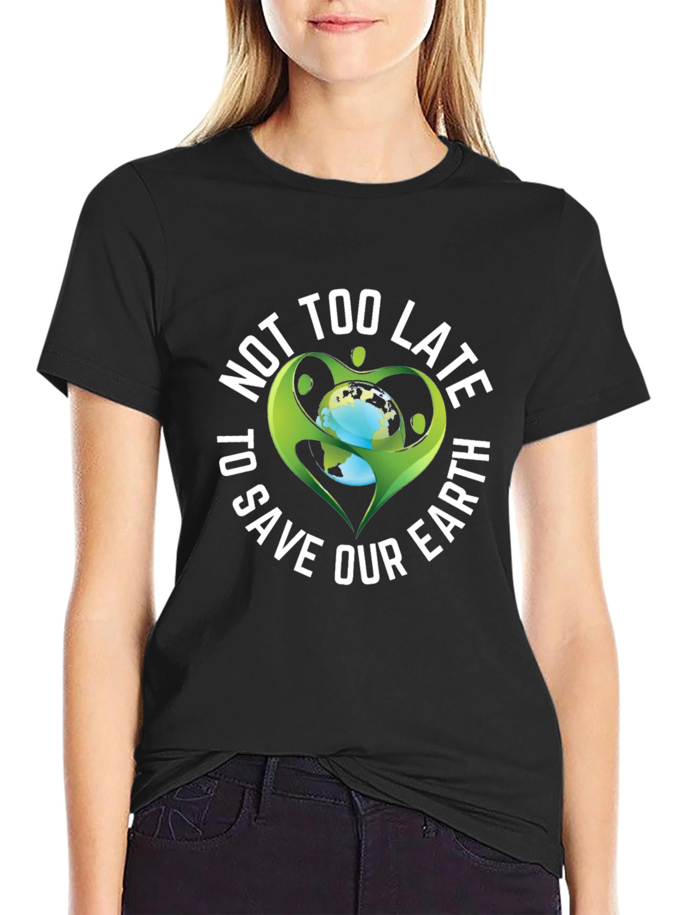 Black Save Our Earth Graphic Tee - Black view 2
