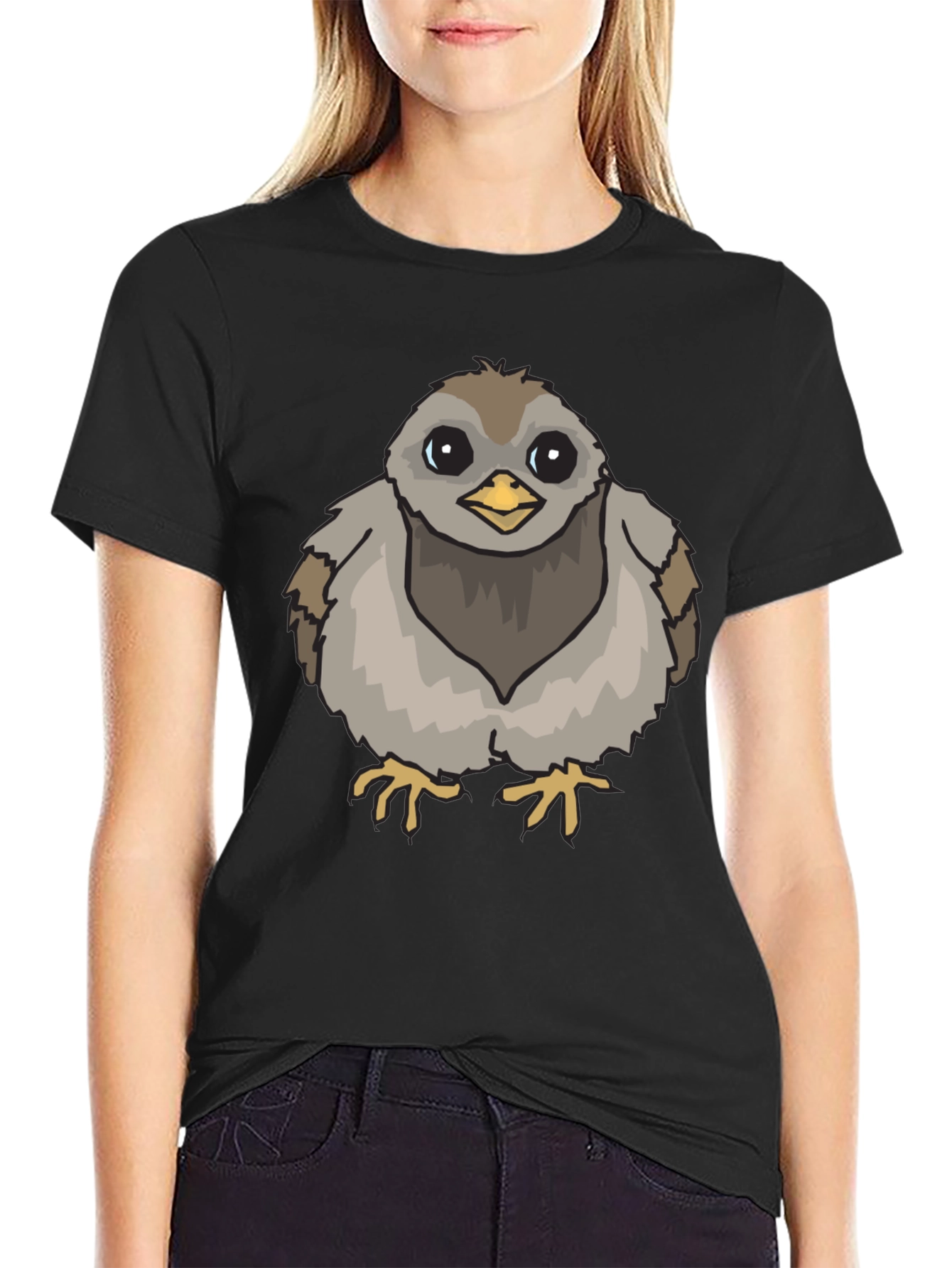 Black Cute Chick Graphic Tee - Soft Cotton T-Shirt view 2
