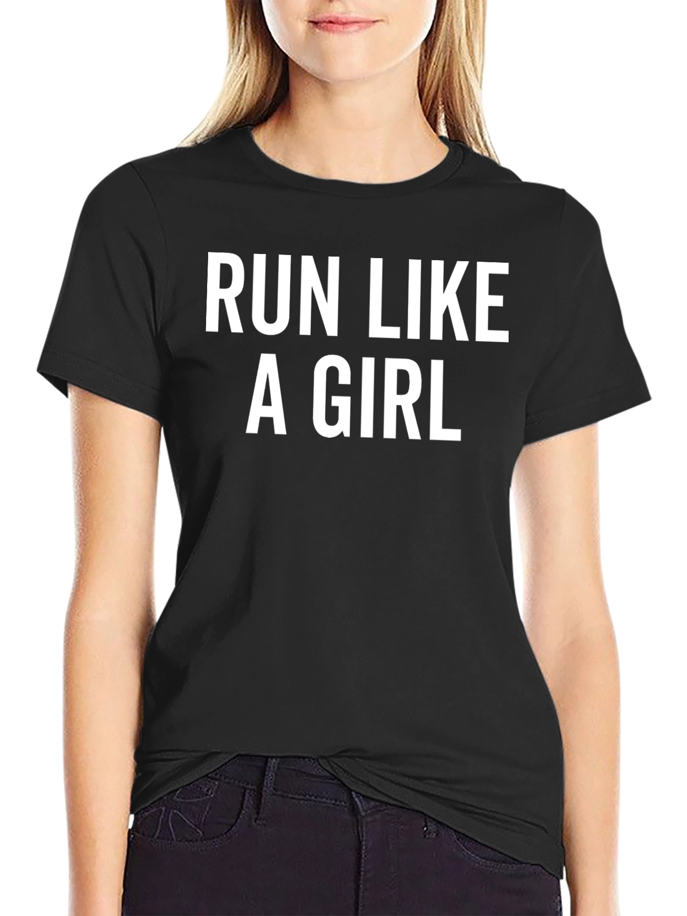 Black Run Like A Girl Graphic Tee view 2