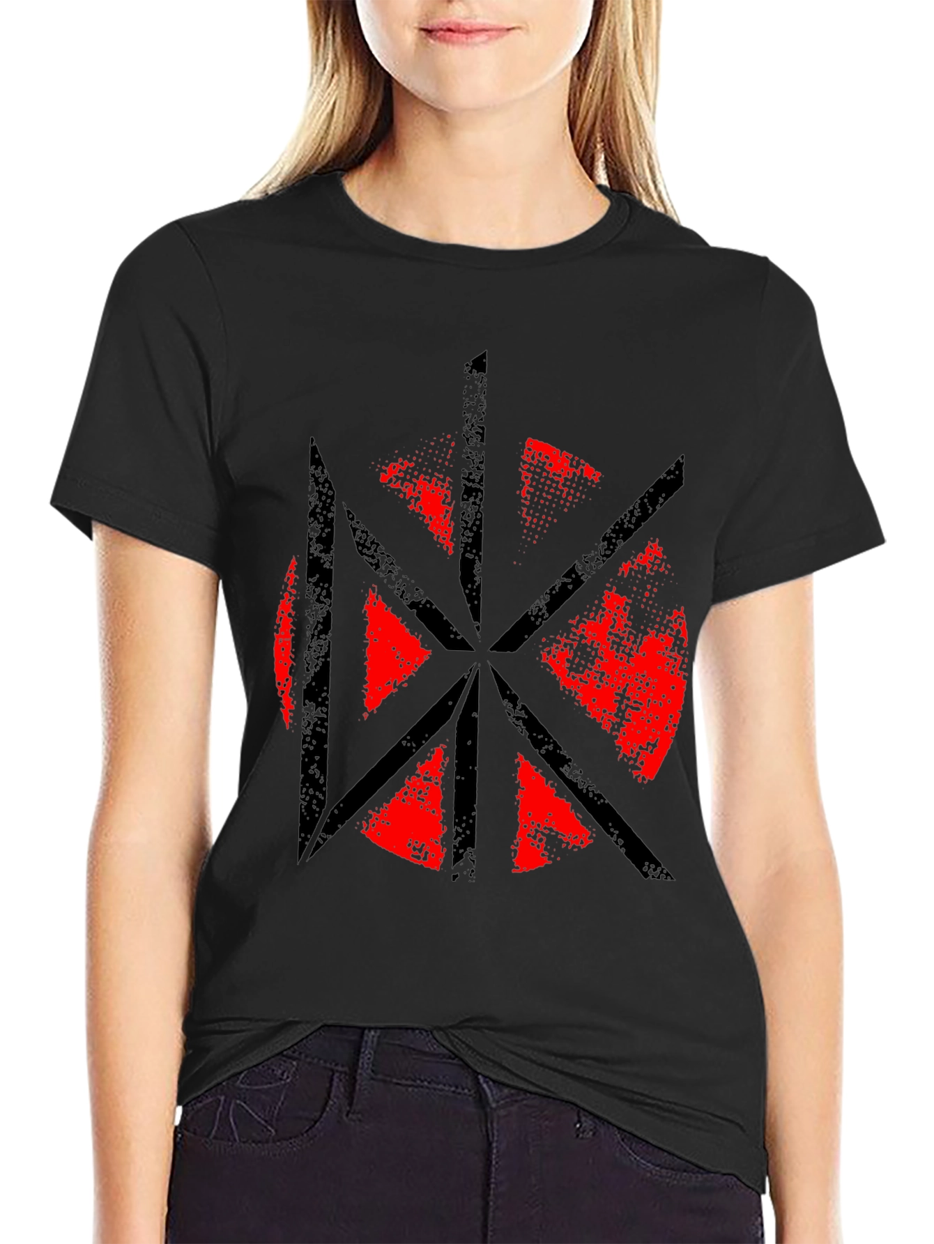 Black Distressed Graphic Tee - Punk Rock Style view 2