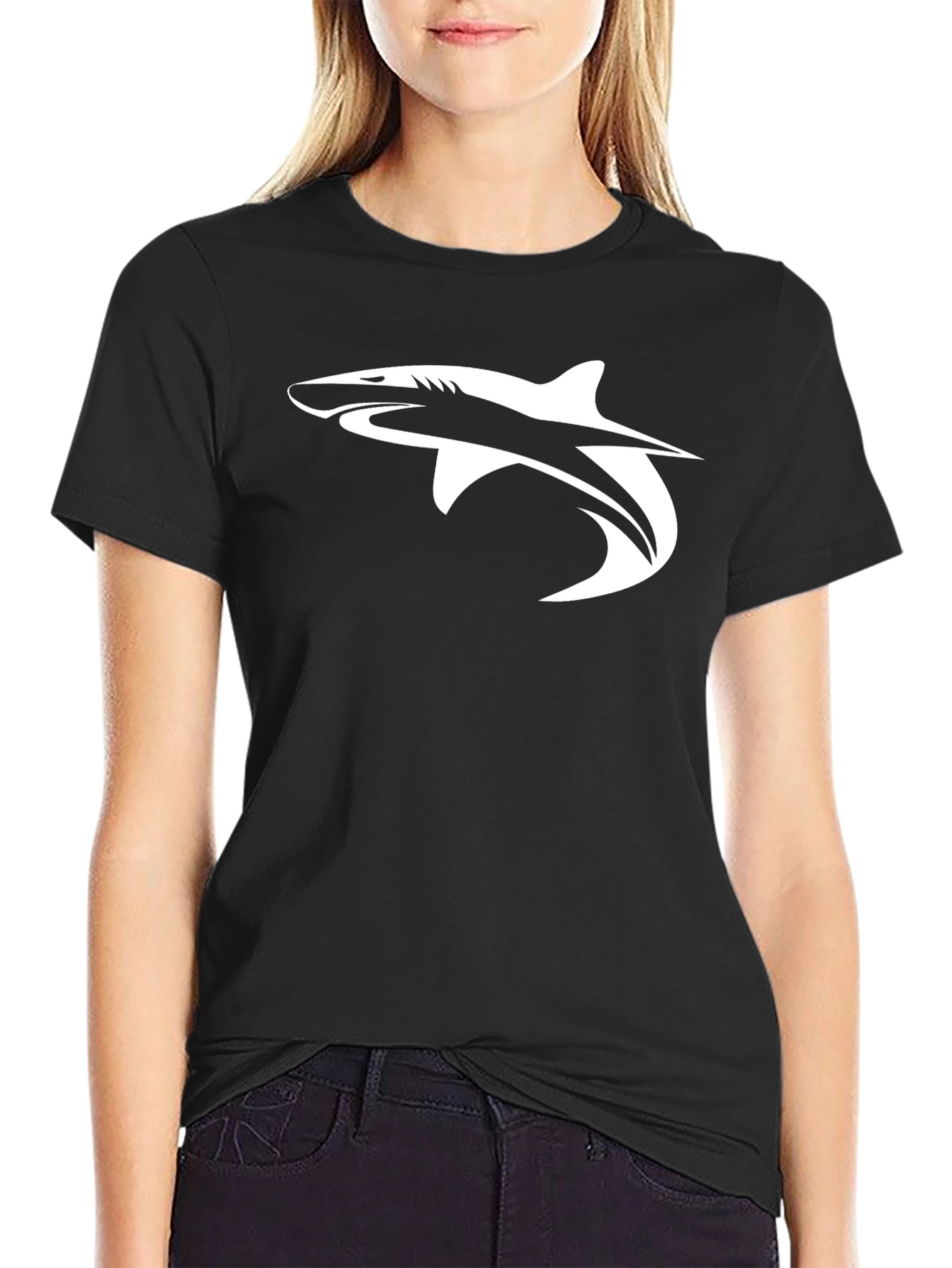 Black Shark Graphic Tee - Men's Black T-Shirt view 2