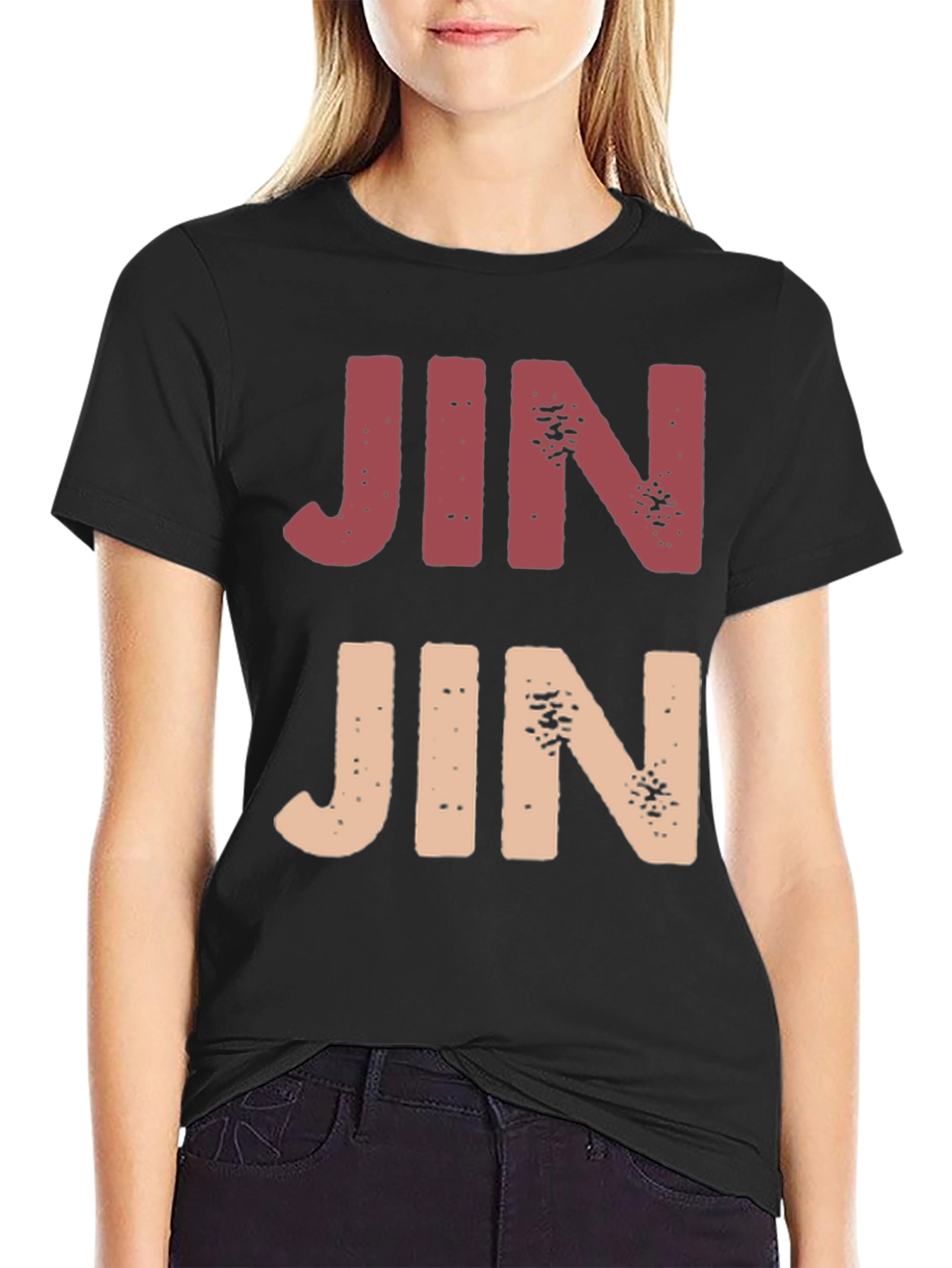 Black Retro Style JIN Graphic Tee view 2