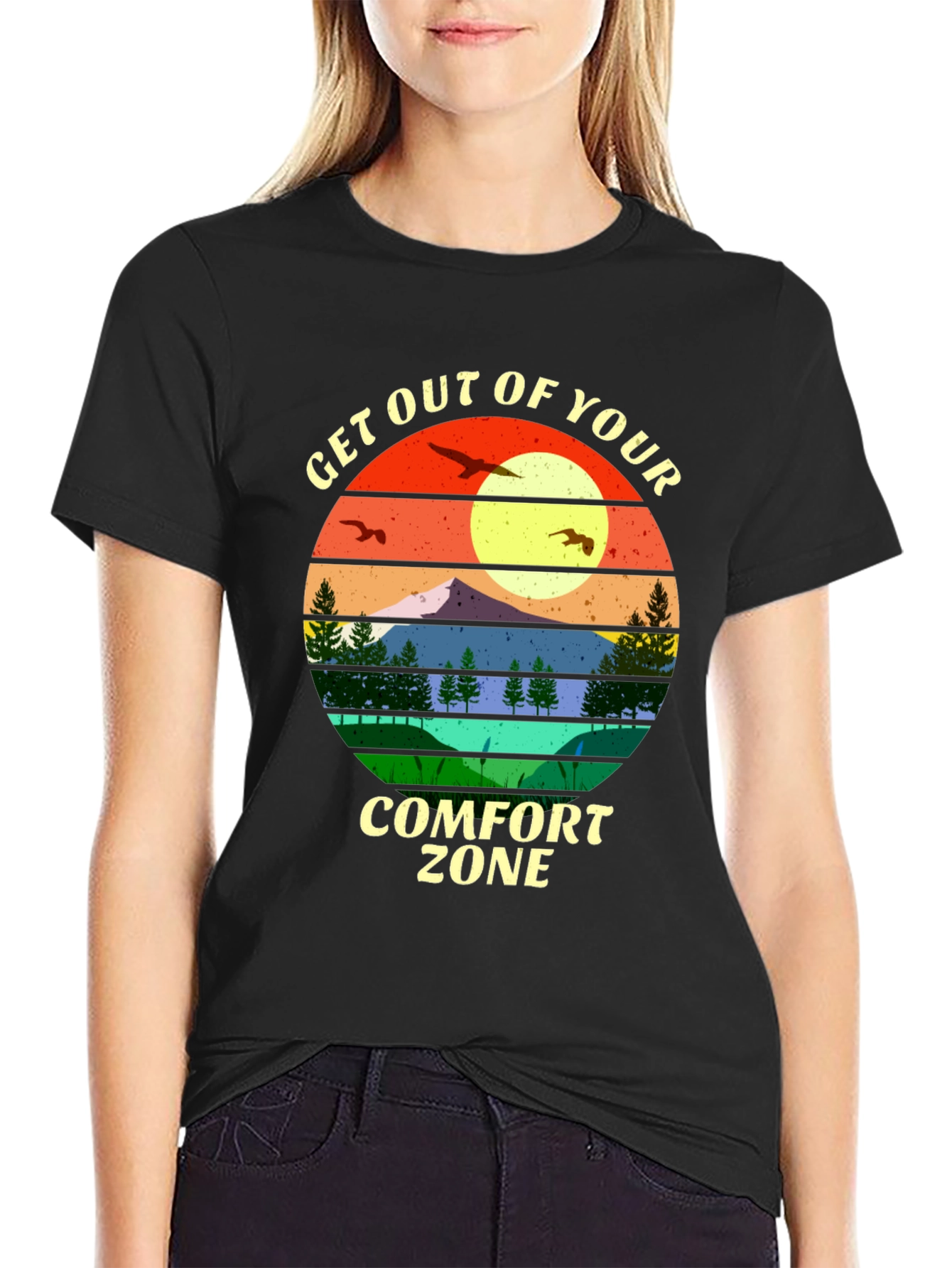 Black Get Out of Your Comfort Zone Graphic Tee view 2