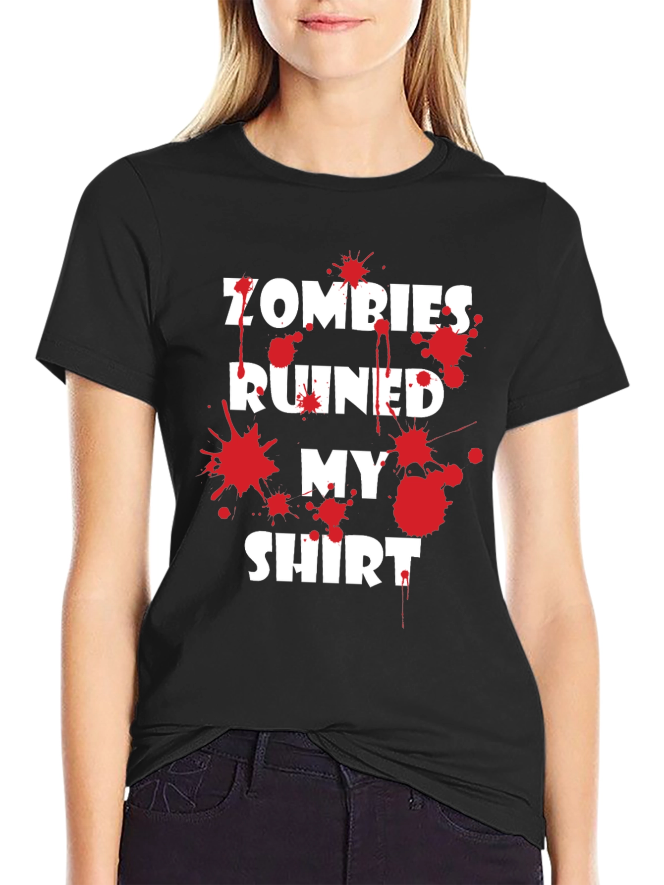 Black Zombies Ruined My Shirt Graphic Tee view 2