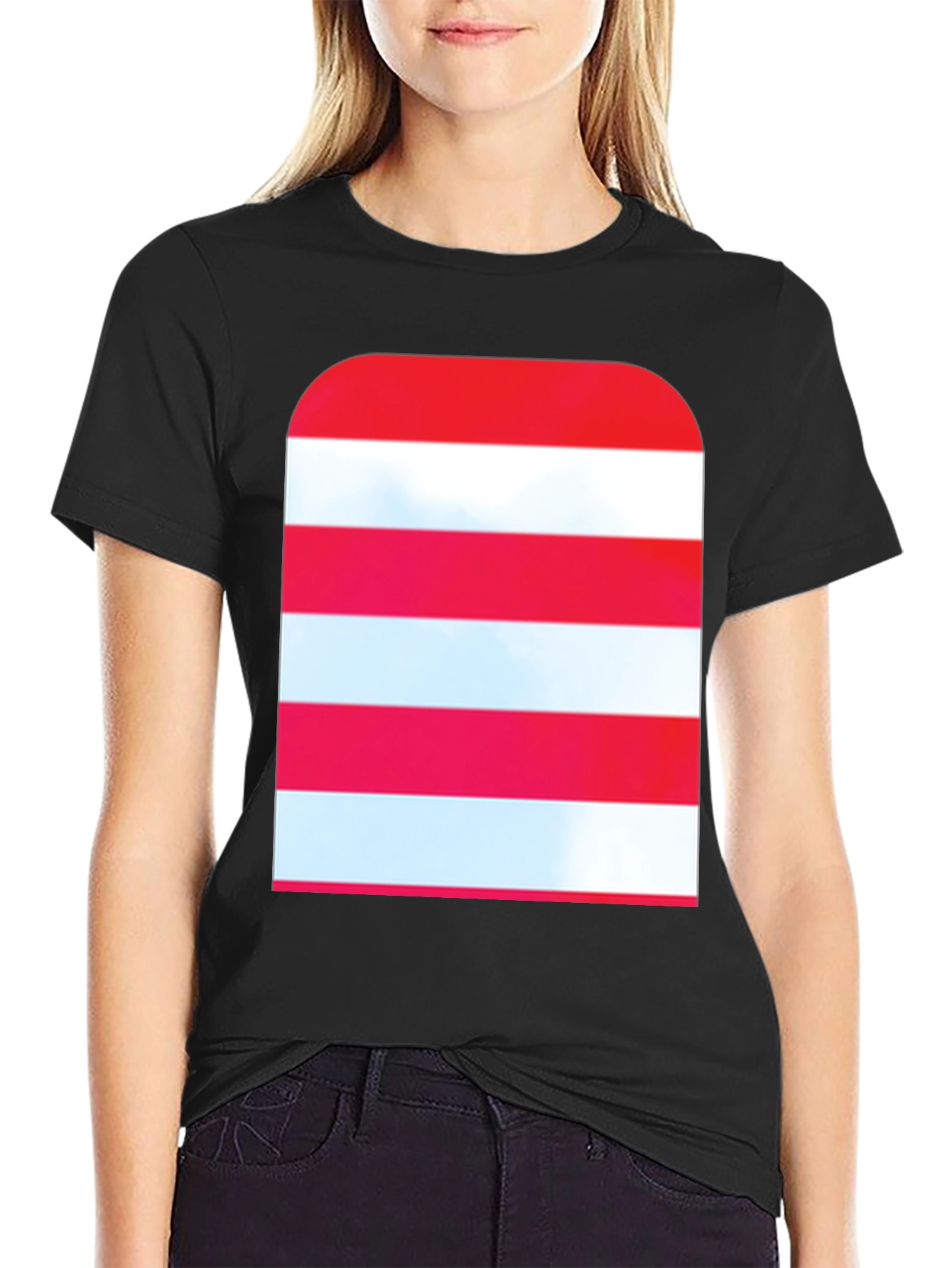 Striped Graphic Tee - Modern Casual Style - 2