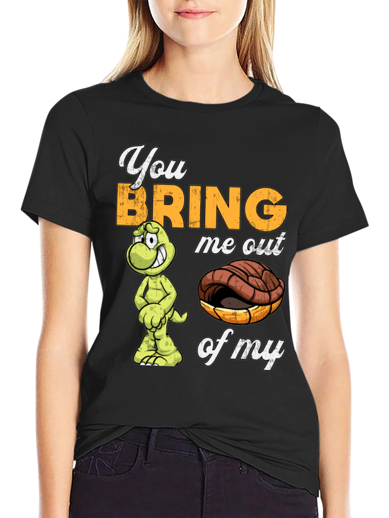 Black Funny Turtle Graphic Tee: You Bring Me Out of My Shell view 2