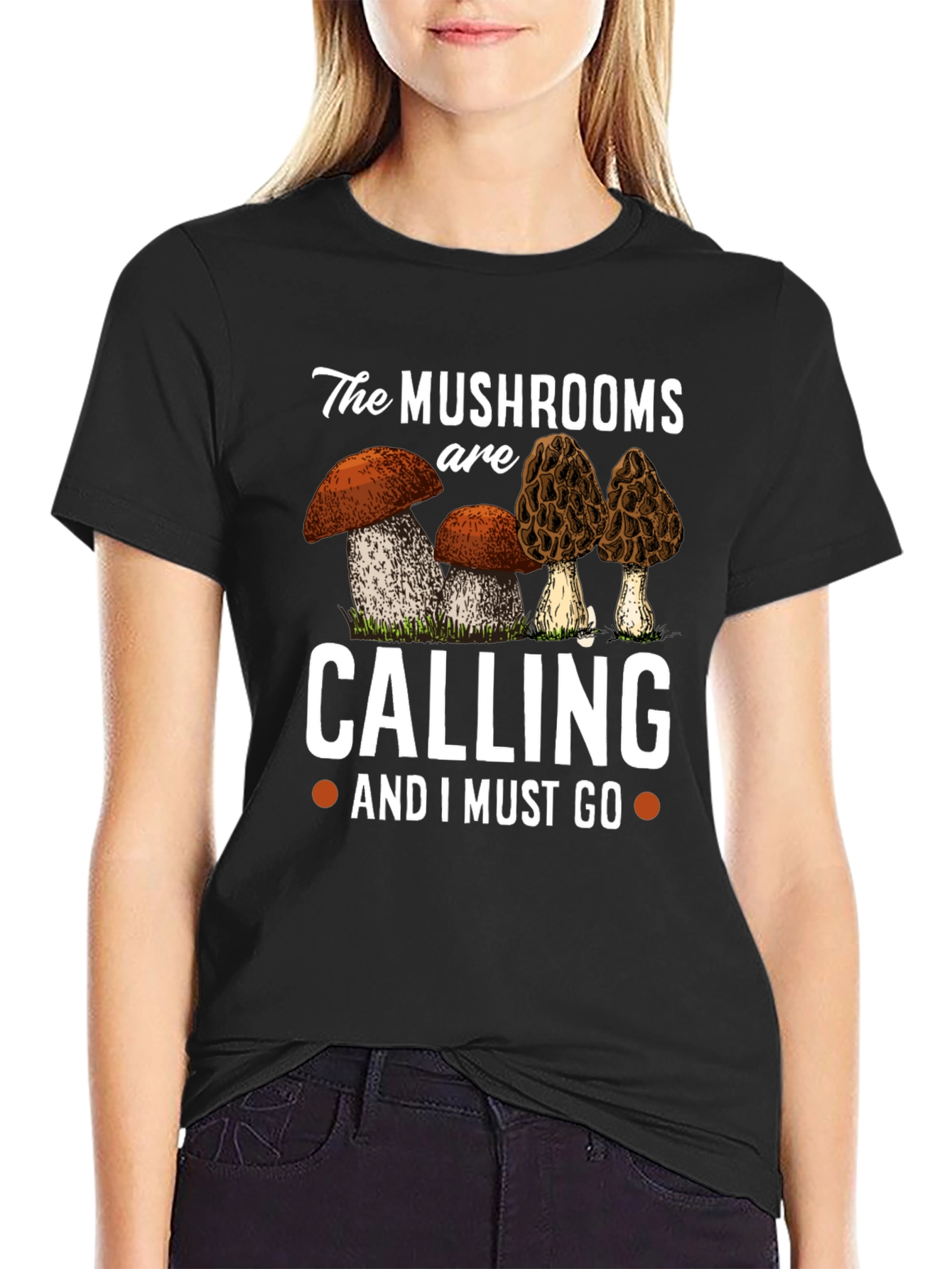 Black Mushroom Lover's Black Graphic Tee view 2