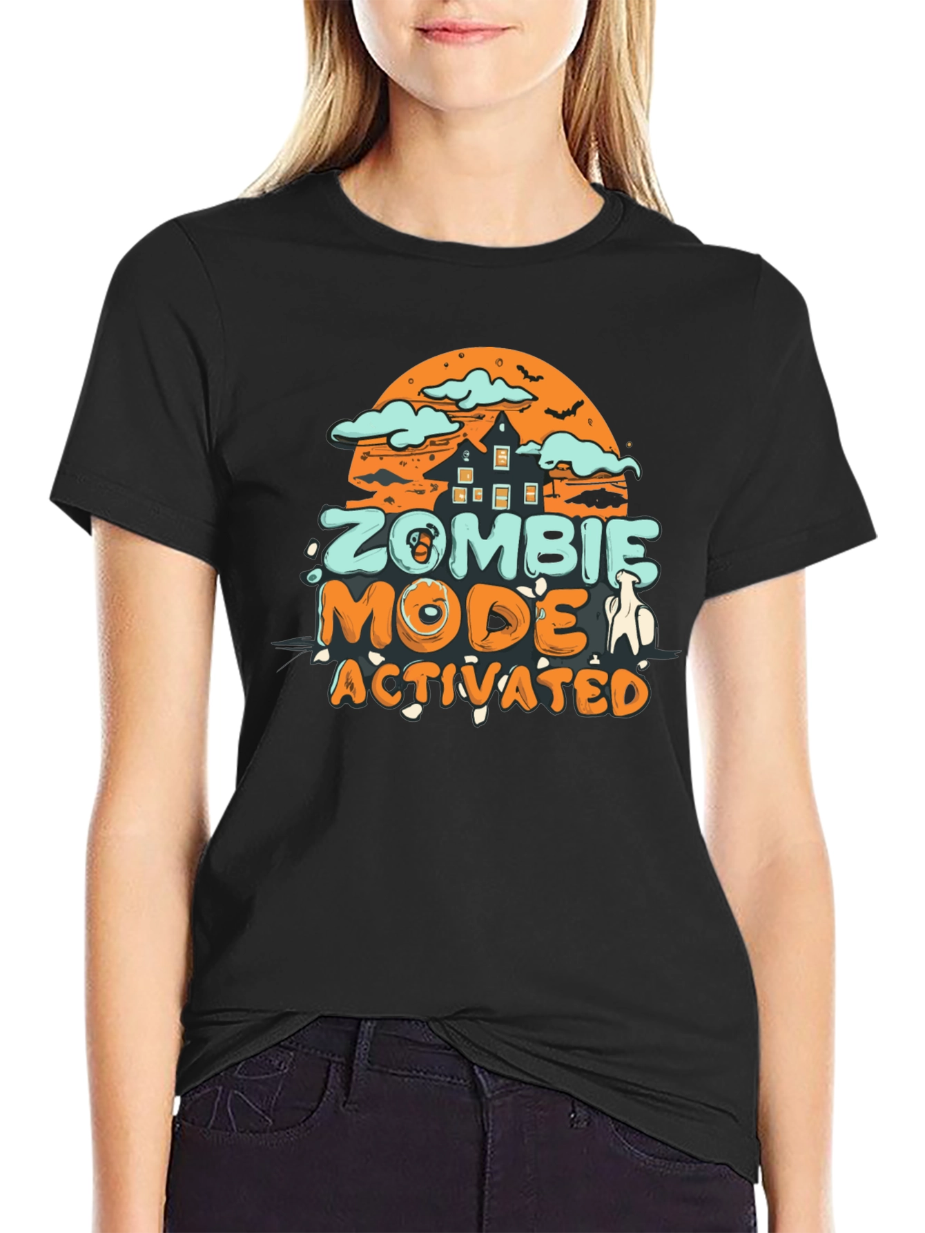 Black Zombie Mode Activated T-Shirt view 2