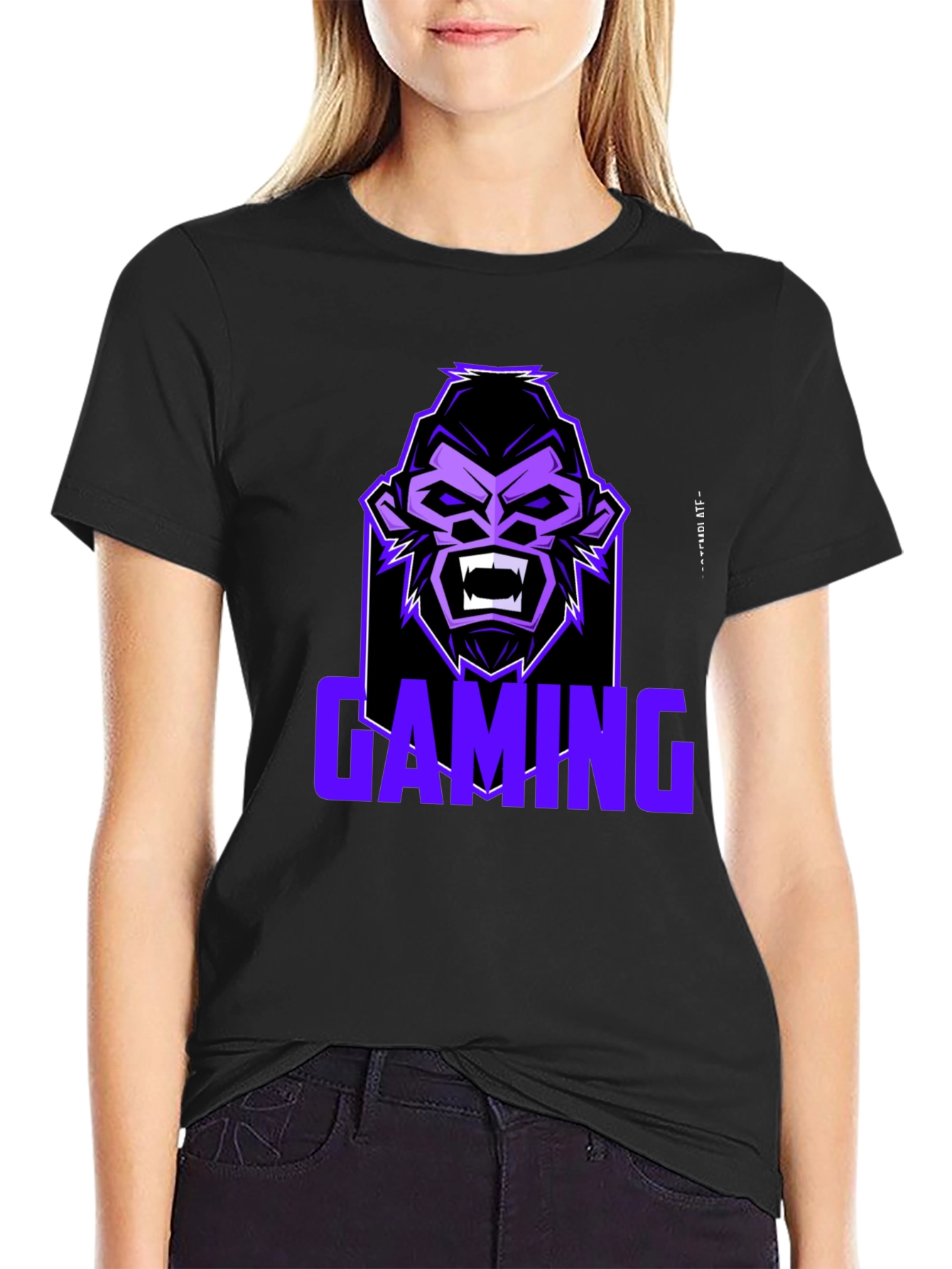 Black Gaming Gorilla Graphic Tee view 2