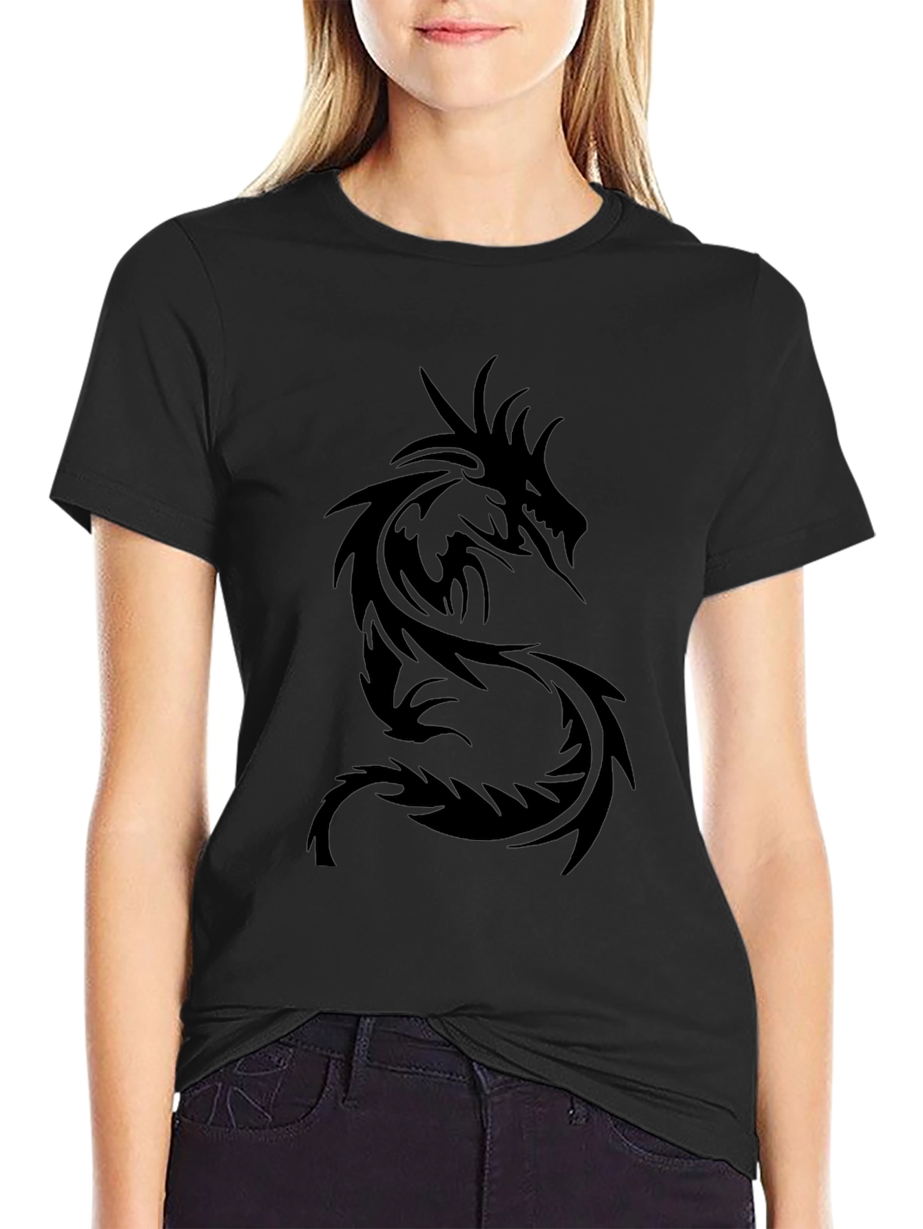 Black Men's Black Dragon Graphic Tee view 2