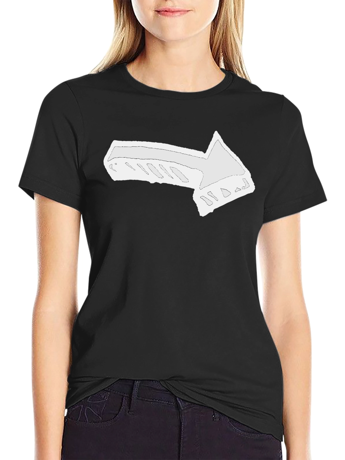 Black Arrow Graphic Tee - Black Cotton T-Shirt view 2